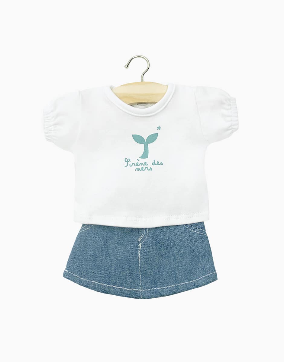 Minikane - poppenkleertjes - setje jeans en shirt sirène des mers