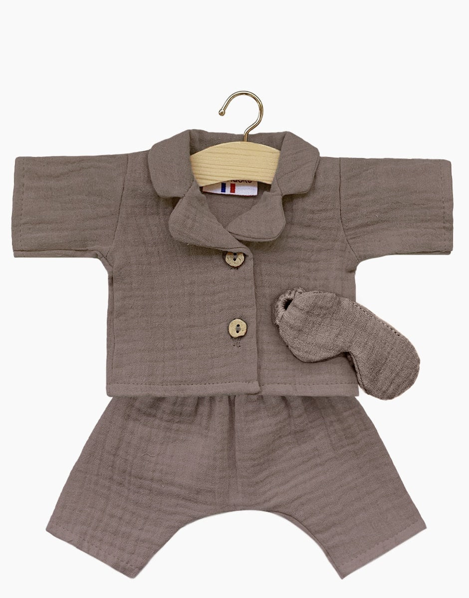 Minikane - poppenkleertjes - pyjama kastanje