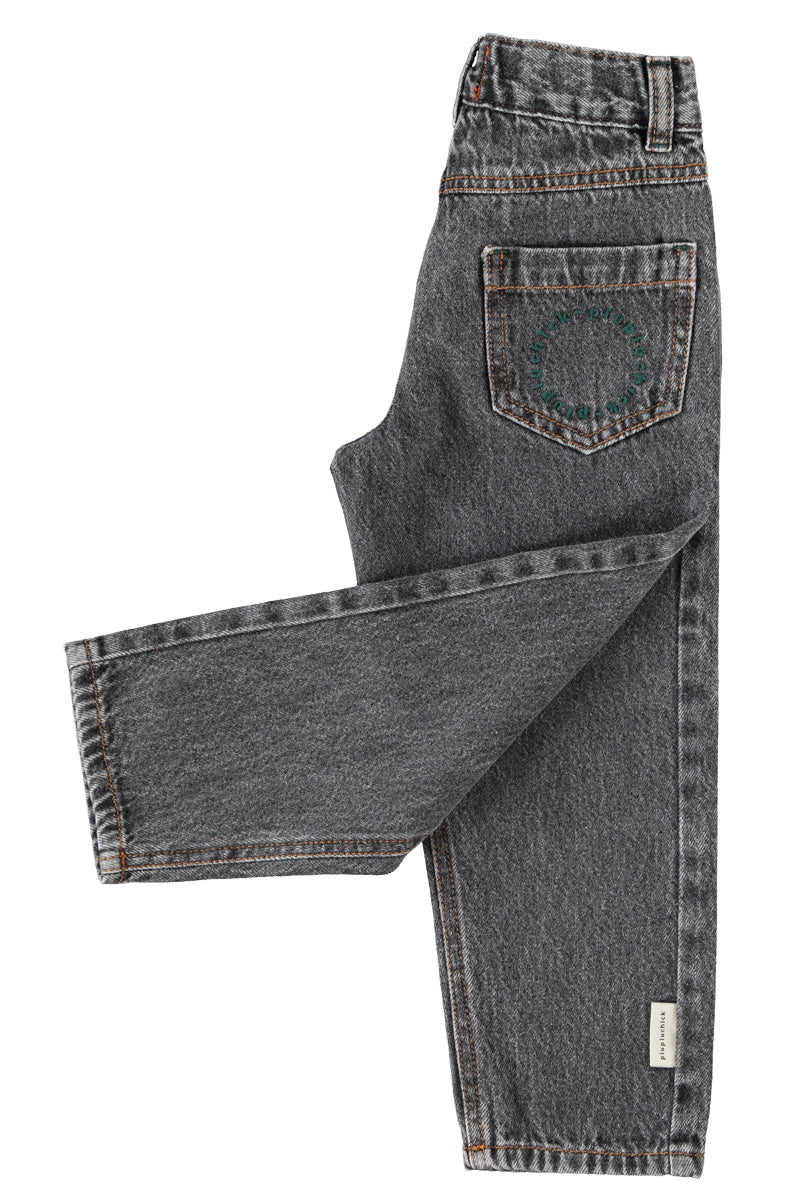 Piupiuchick - momfit trousers - washed black denim