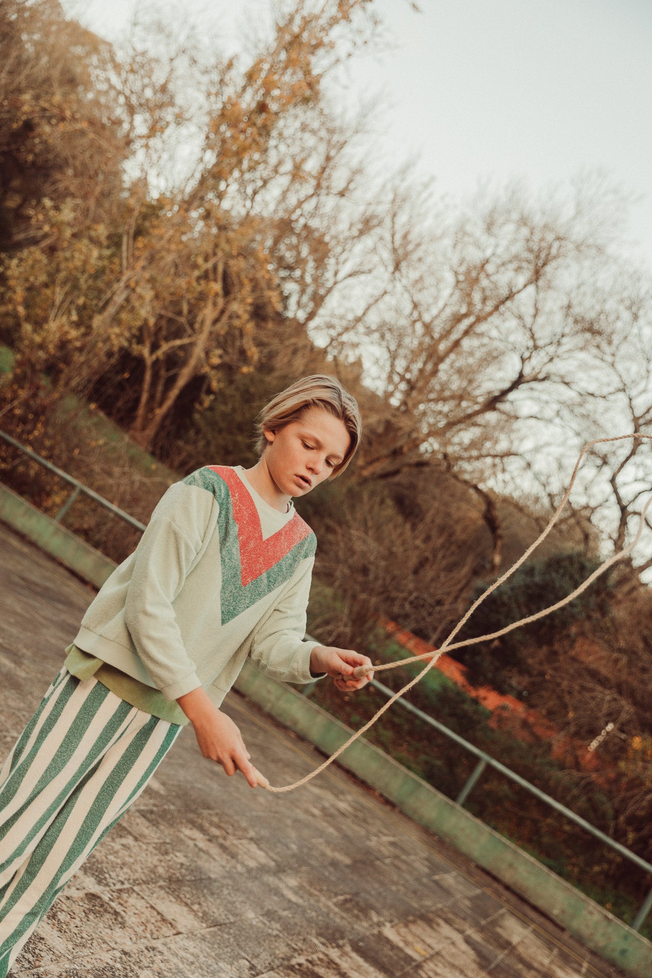 Piupiuchick - unisex sweatshirt - mint green with multicolor triangle print