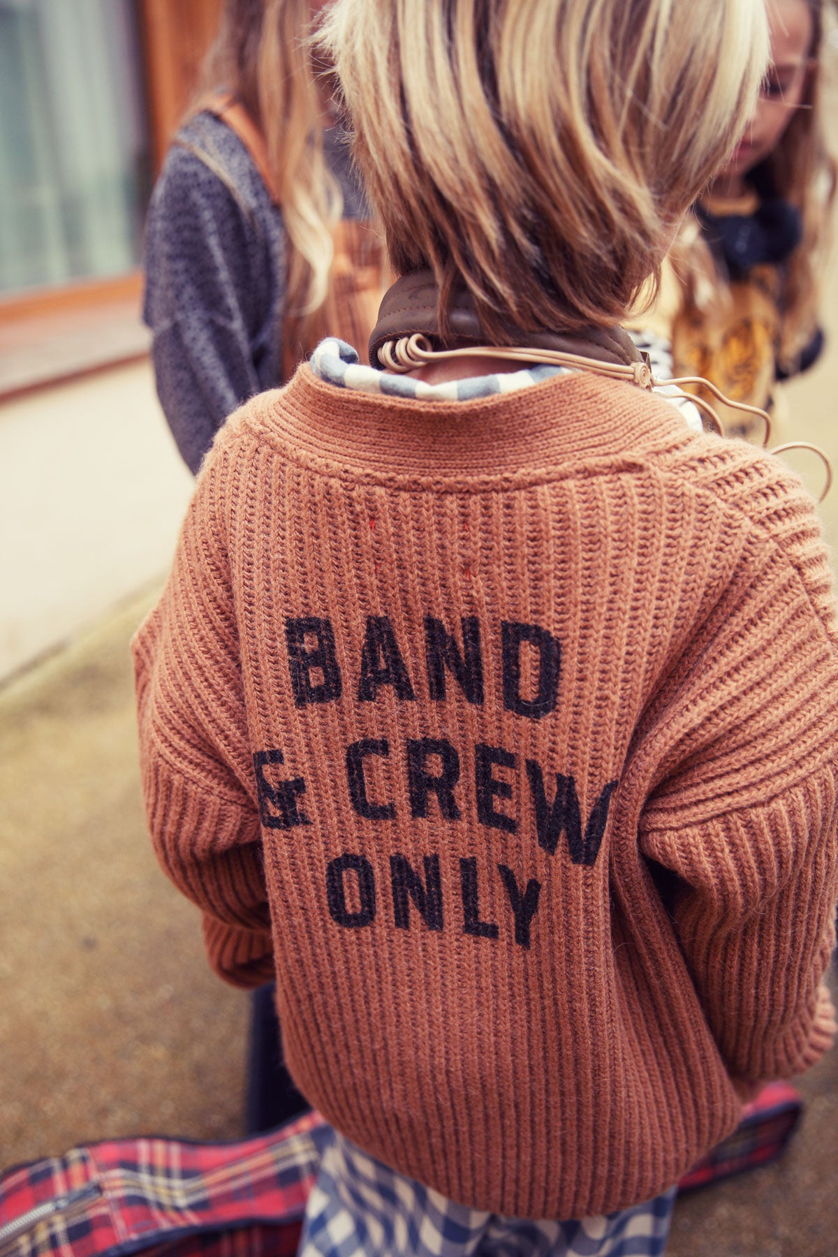 Piupiuchick - knitted cardigan - brown with band & crew only print