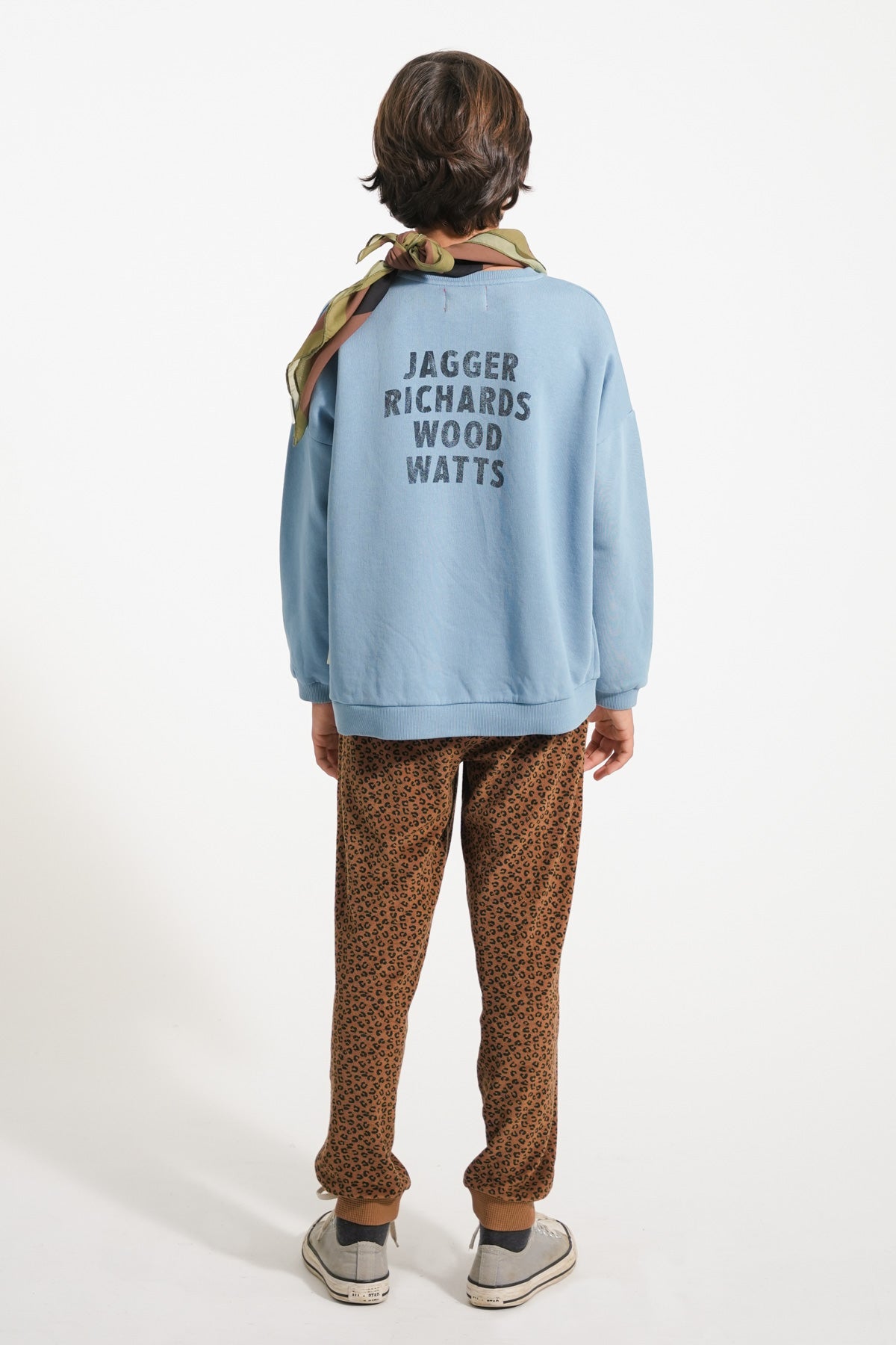 Piupiuchick - sweatshirt - blue with rock stars print