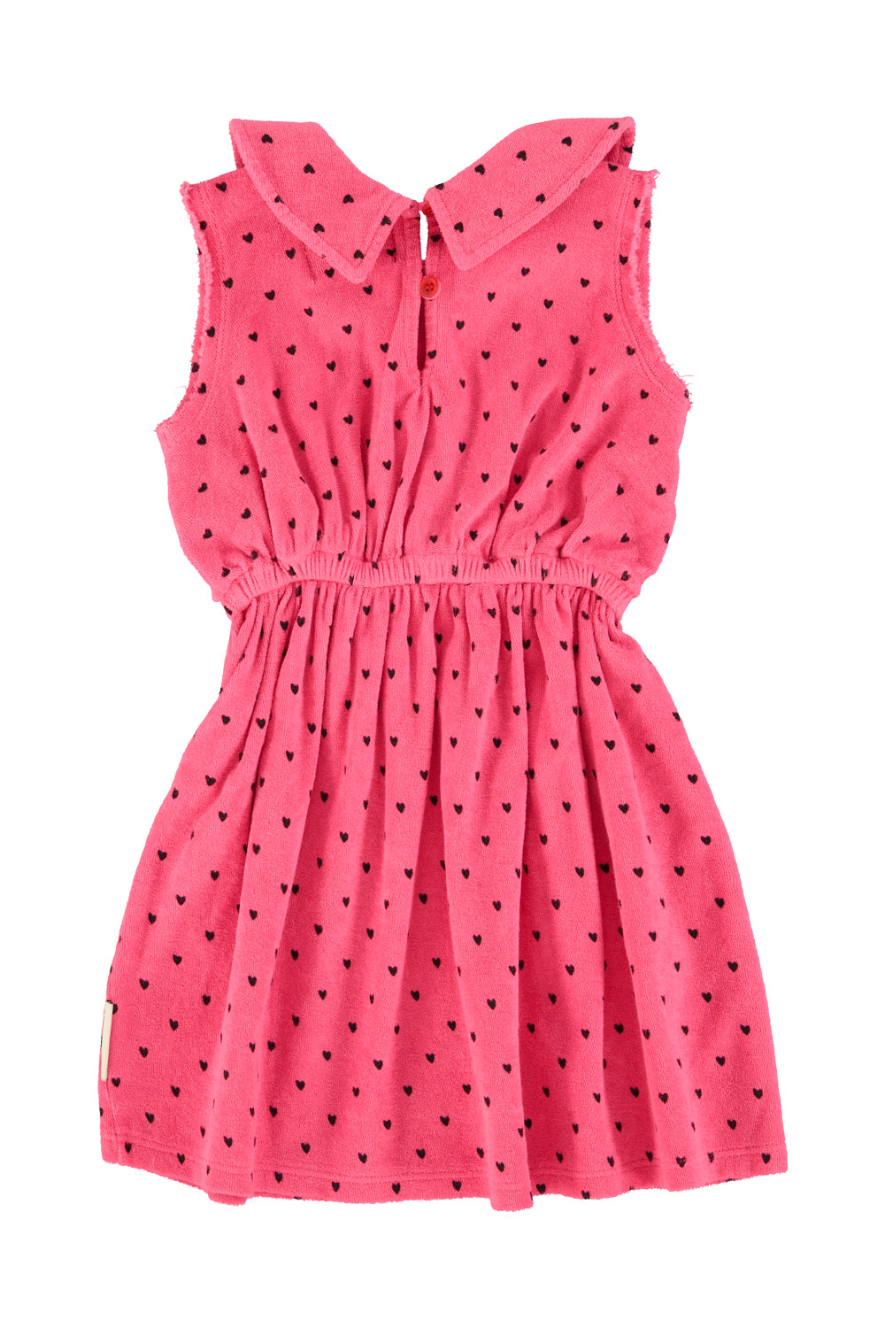 Piupiuchick - short dress with collar - pink with black hearts