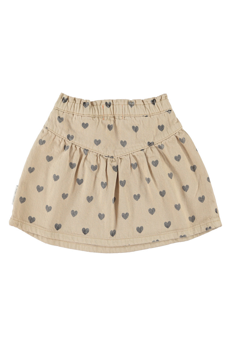 Piupiuchick - short skirt - beige with black hearts