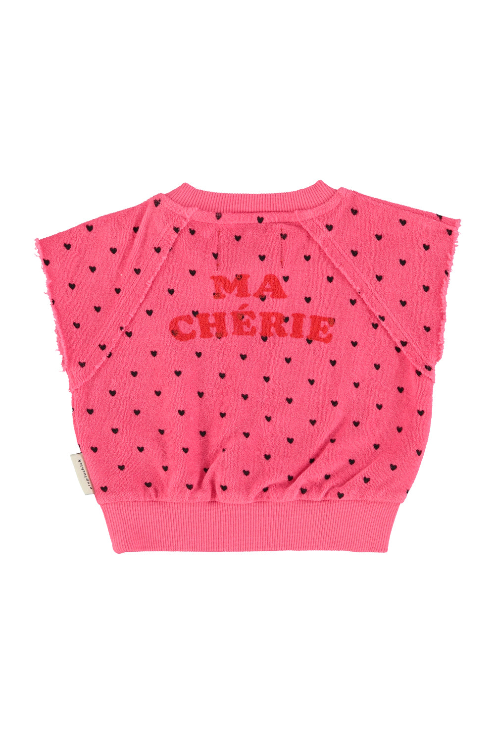 Piupiuchick - sleeveless sweatshirt - pink with cherry print