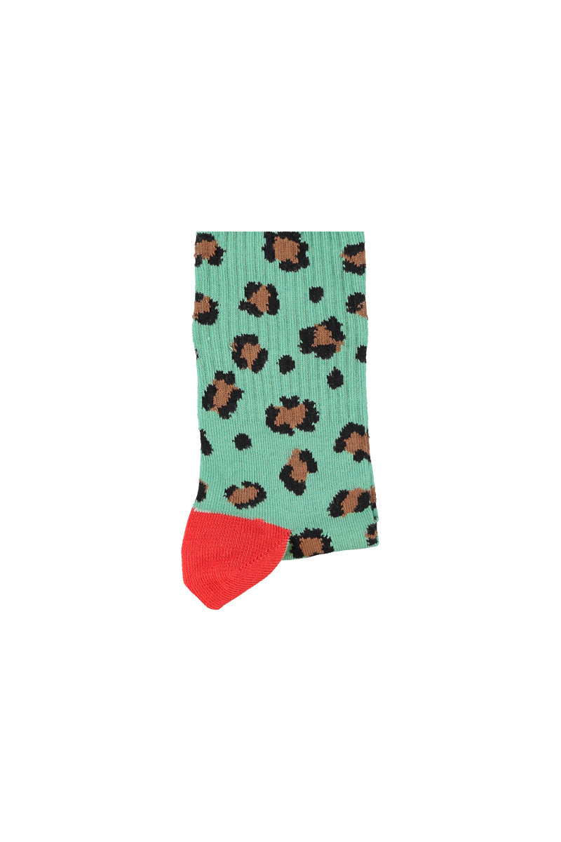 Piupiuchick - socks - green with animal print