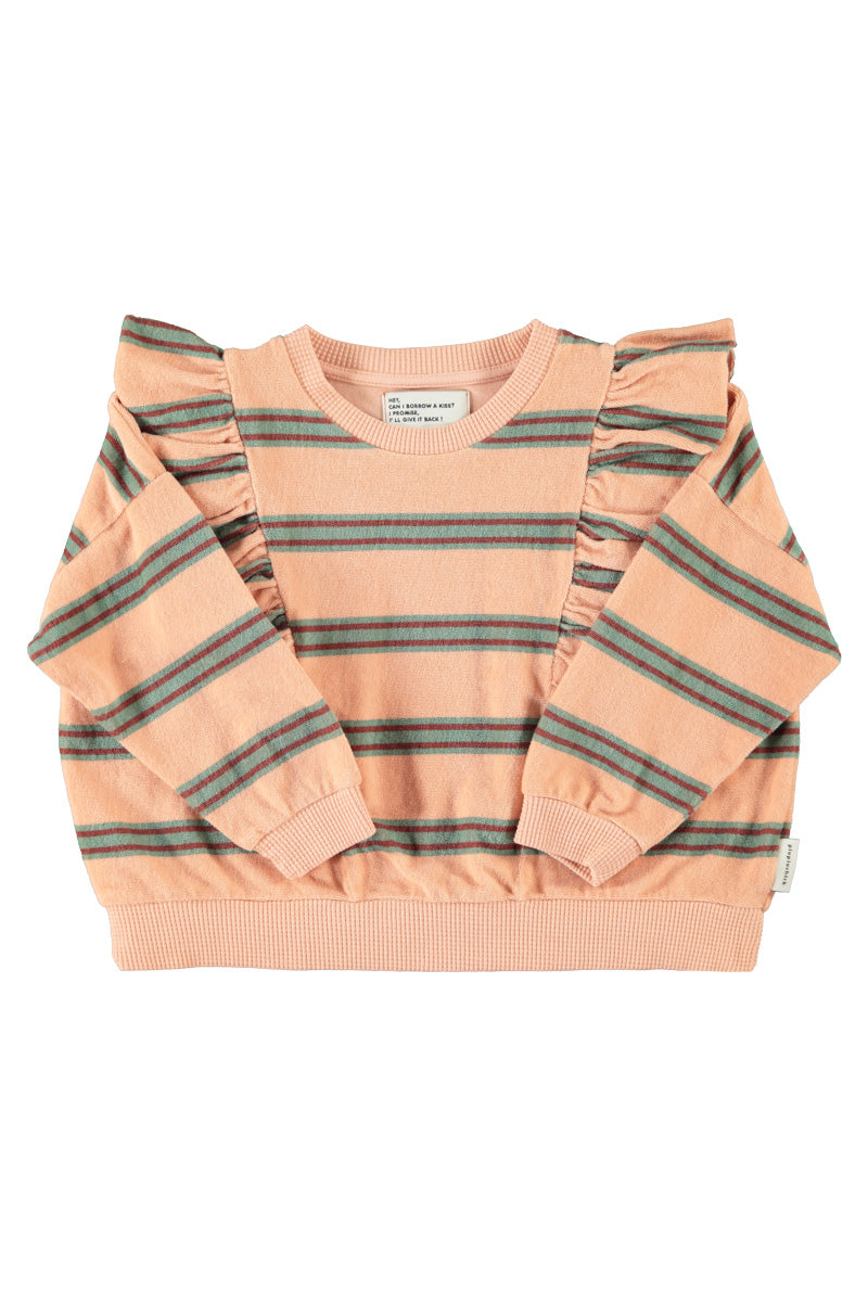 Piupiuchick - sweatshirt - light pink with double stripes