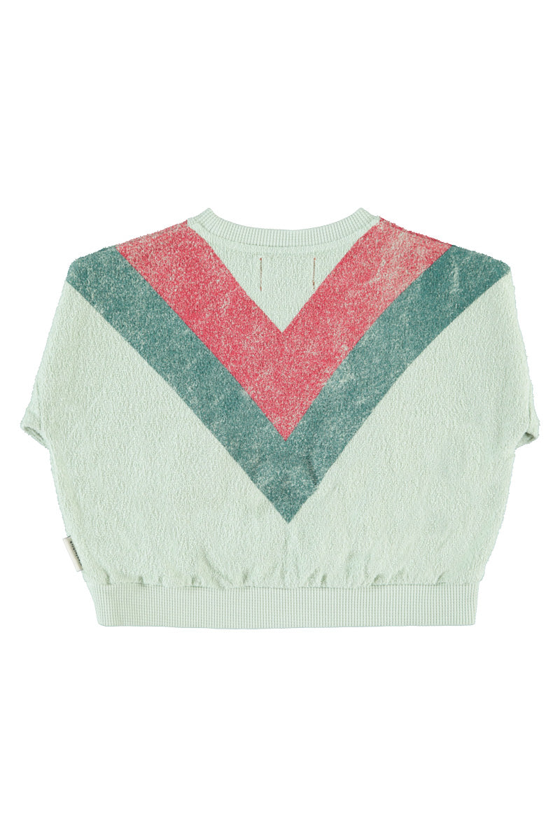 Piupiuchick - unisex sweatshirt - mint green with multicolor triangle print