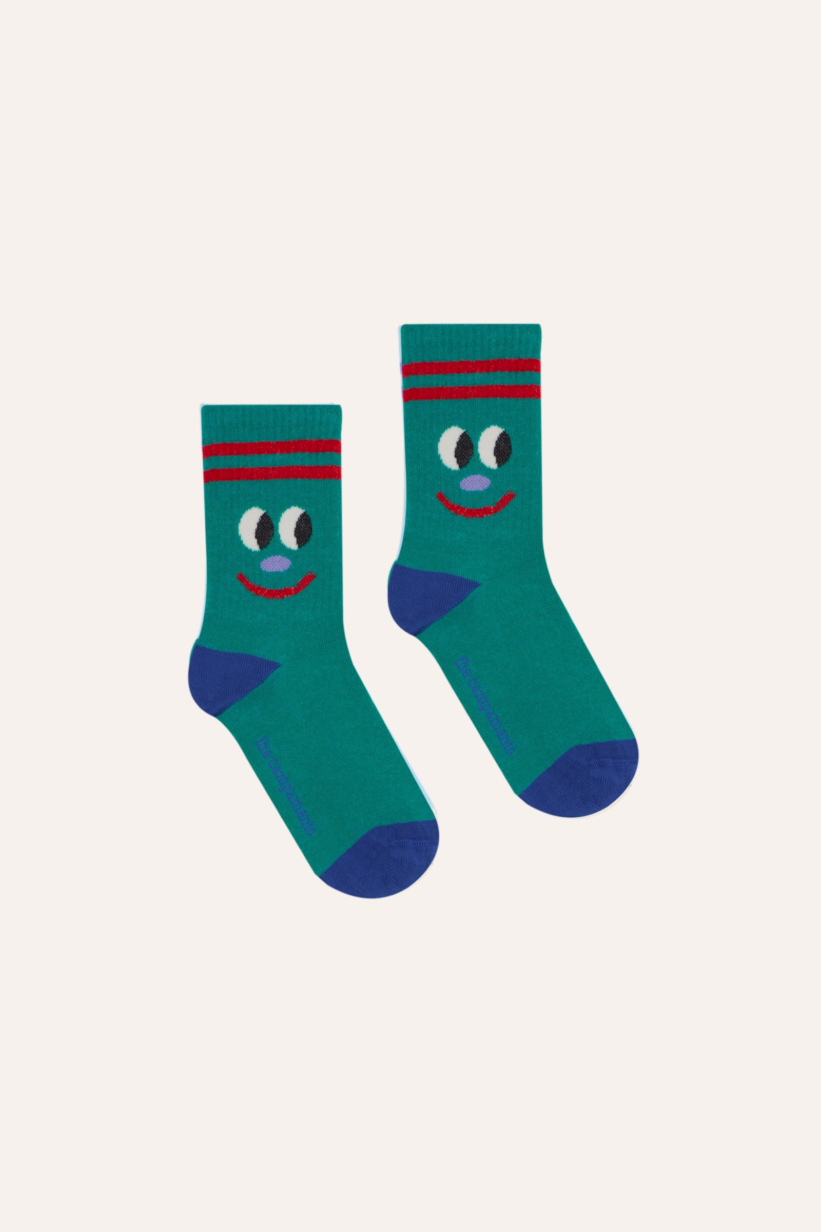 The Campamento - smiling face socks - green