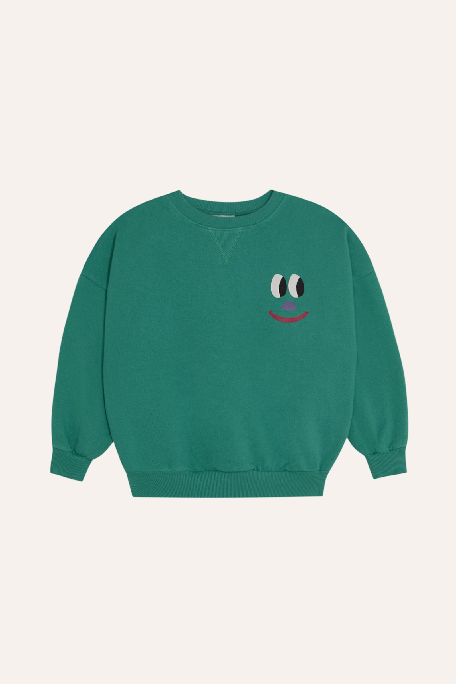 The Campamento - smiling face green sweatshirt