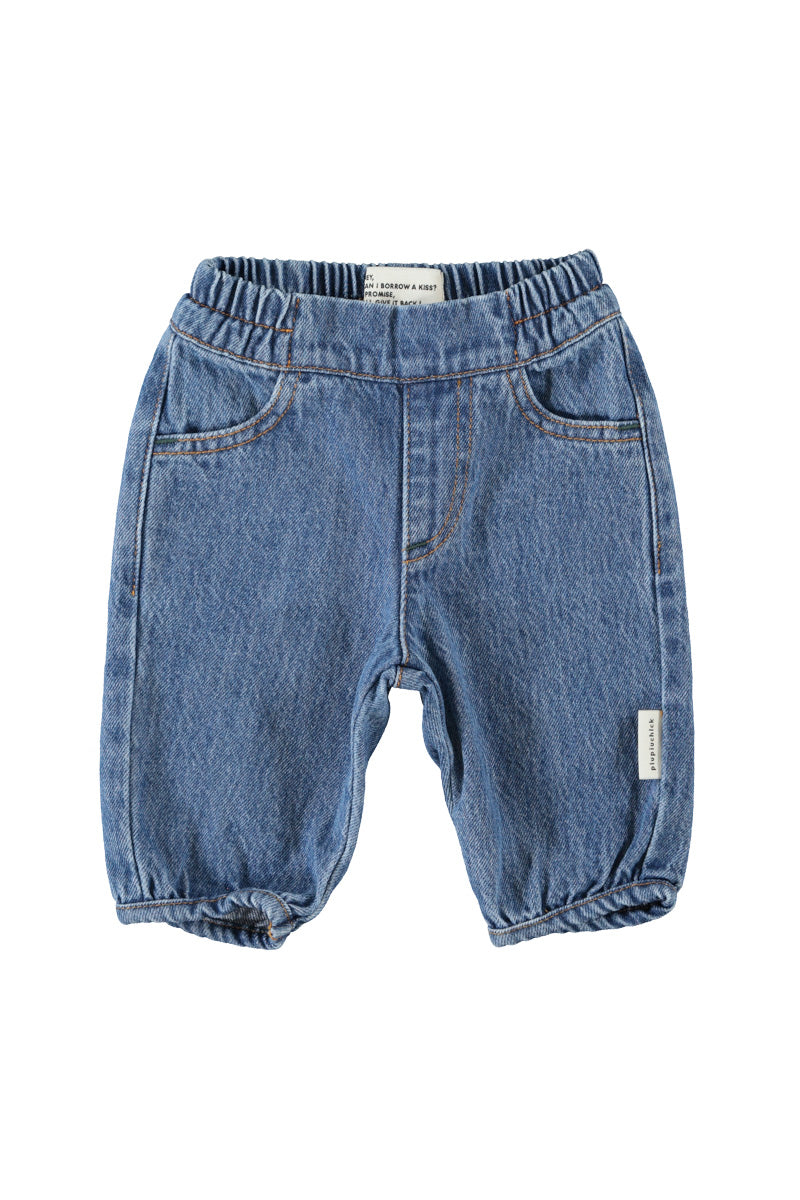 Piupiuchick - baby trousers - washed navy denim