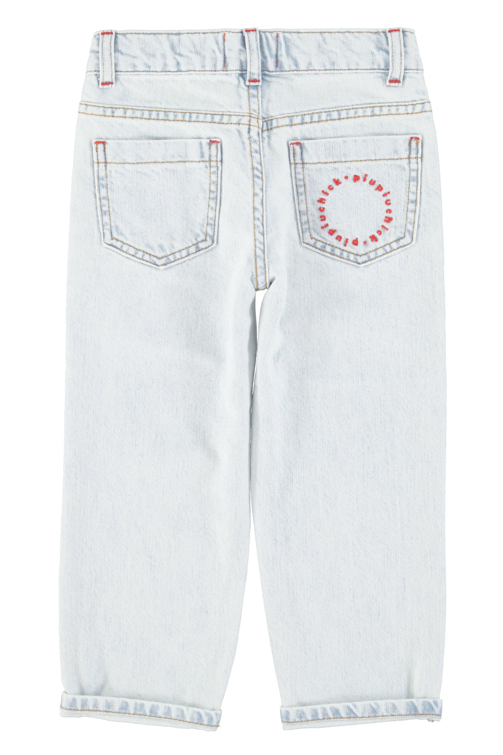 Piupiuchick - unisex trousers - washed light blue denim