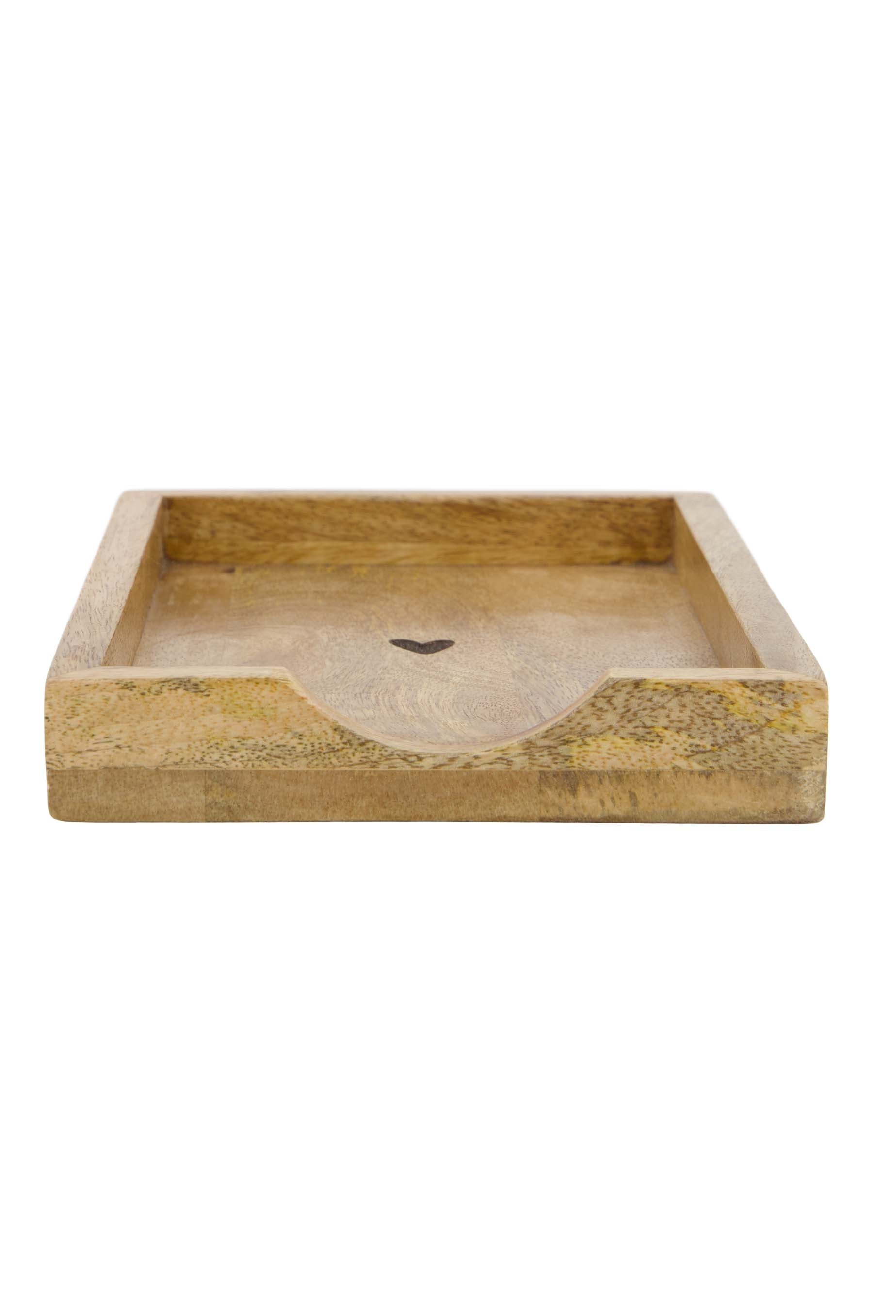 Zusss - servethouder hout hartje 11x20cm