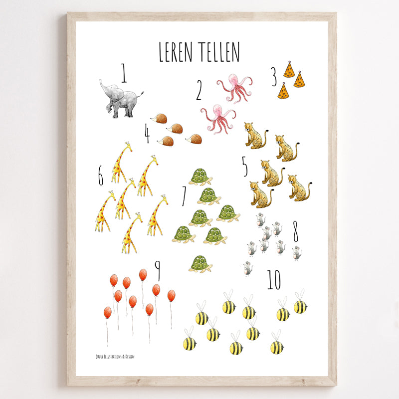 juulz poster kinderen leren tellen
