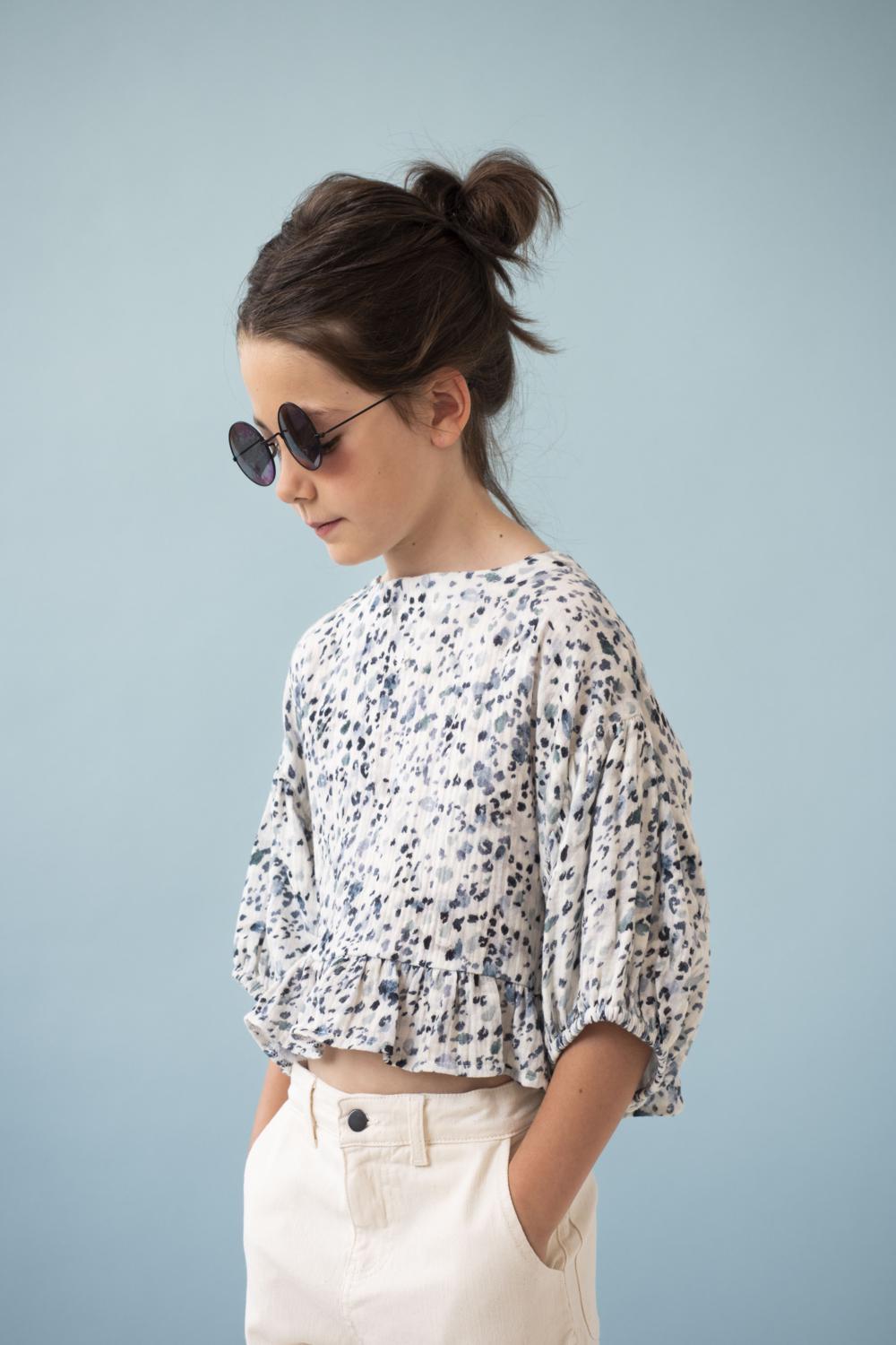 Tocoto Vintage - cropped blouse - animal print pink