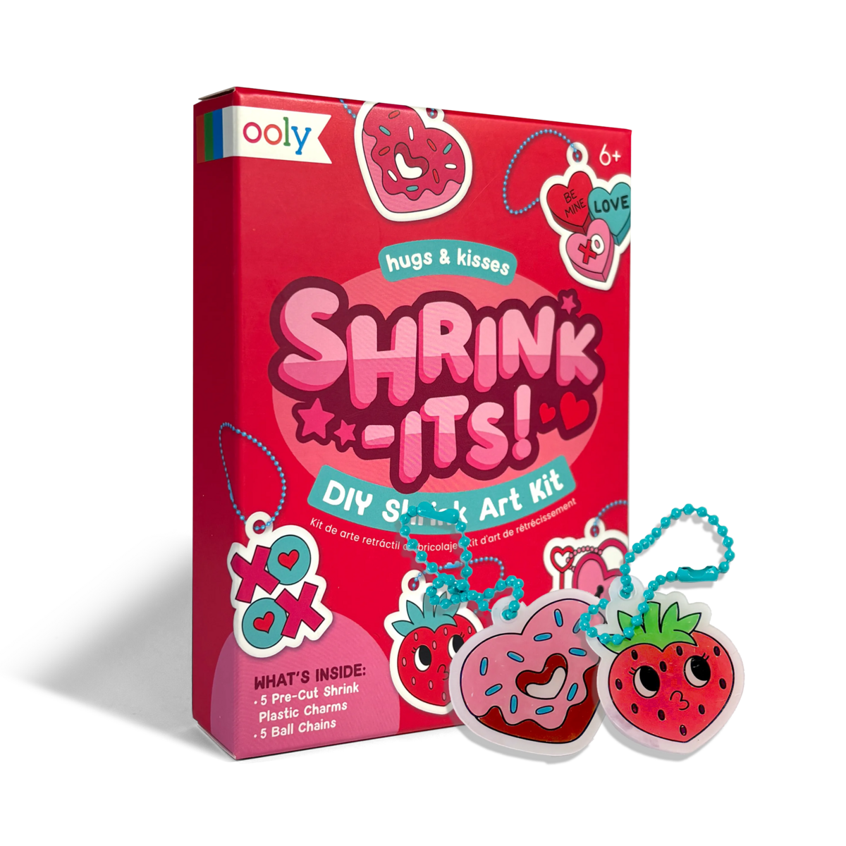 Ooly - mini DIY shrink it art - hugs & kisses