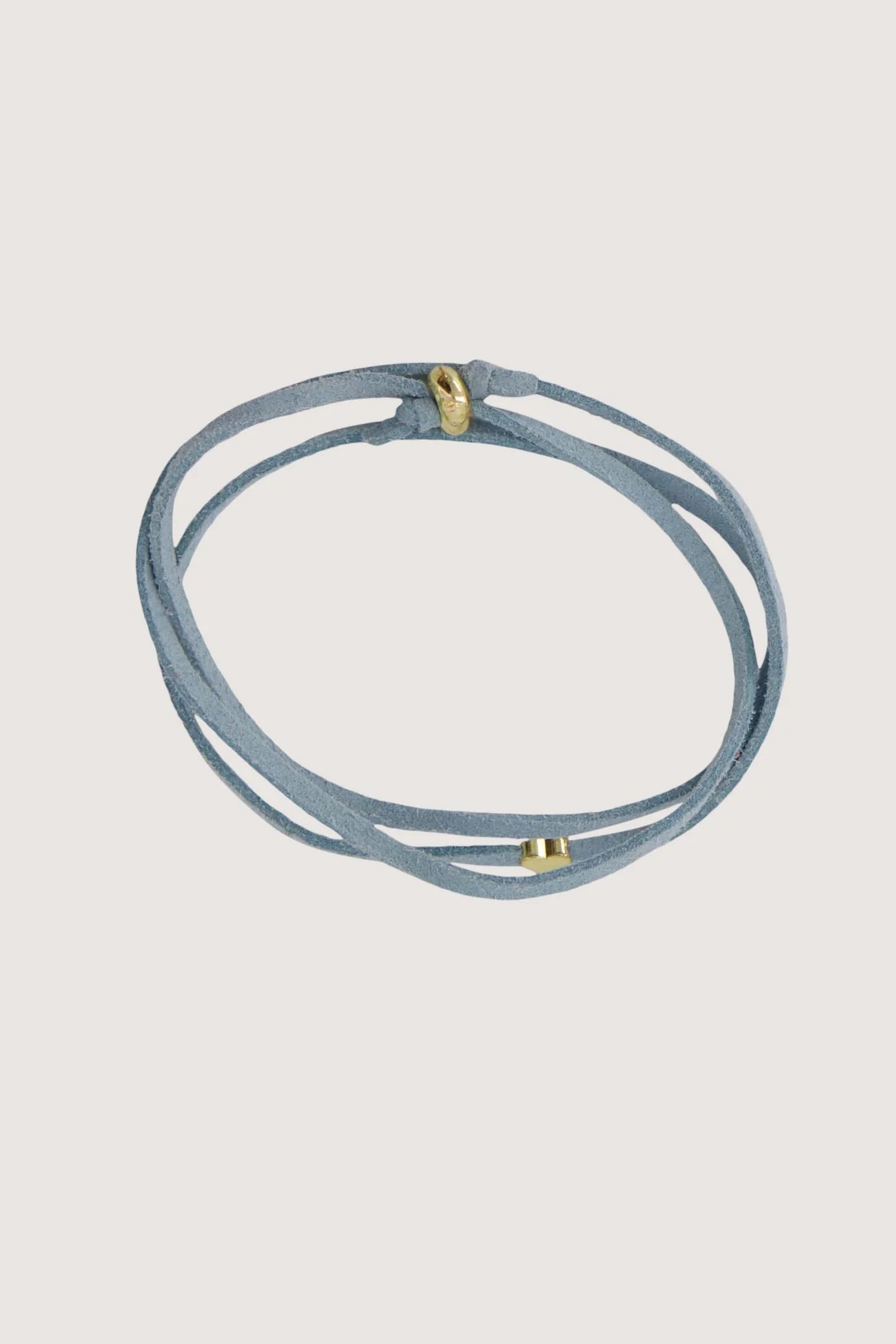 Zusss - suede armband met hart - cornflower blue