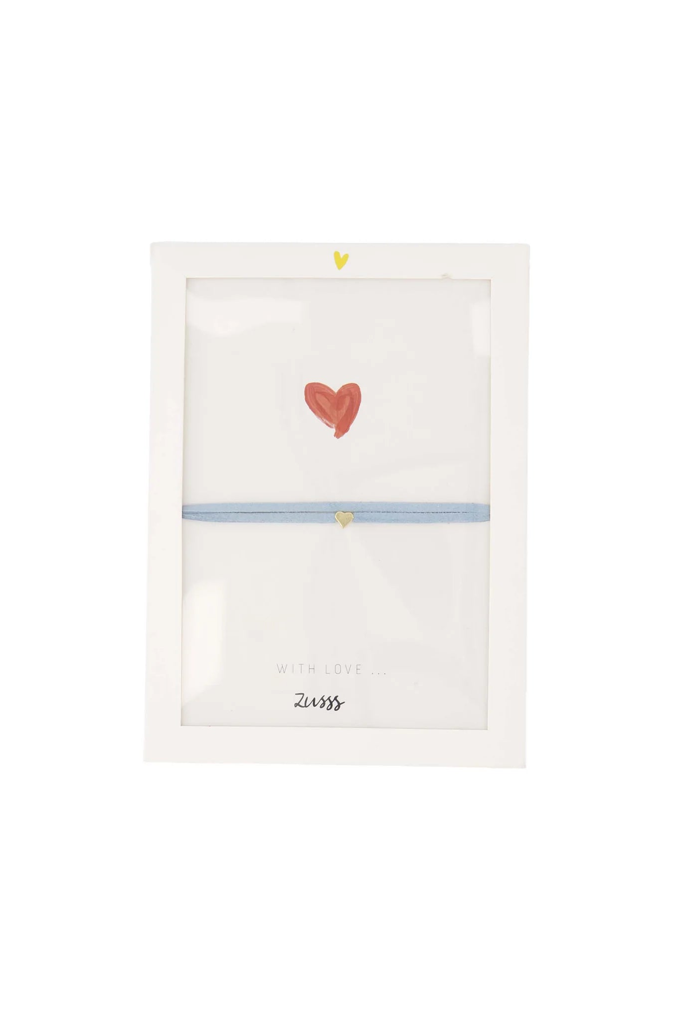 Zusss - suede armband met hart - cornflower blue