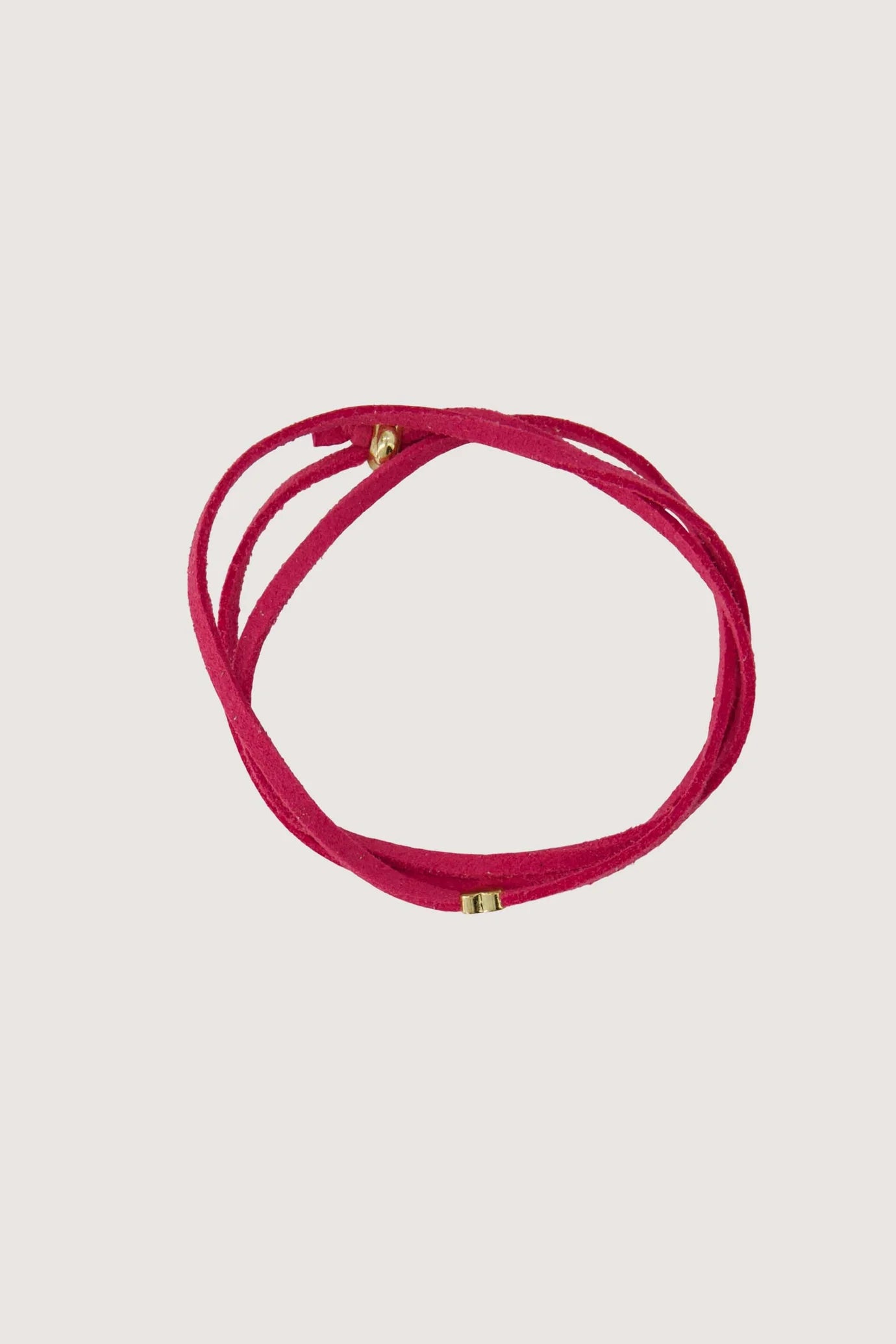 Zusss - suede armband met hart - crispy pink