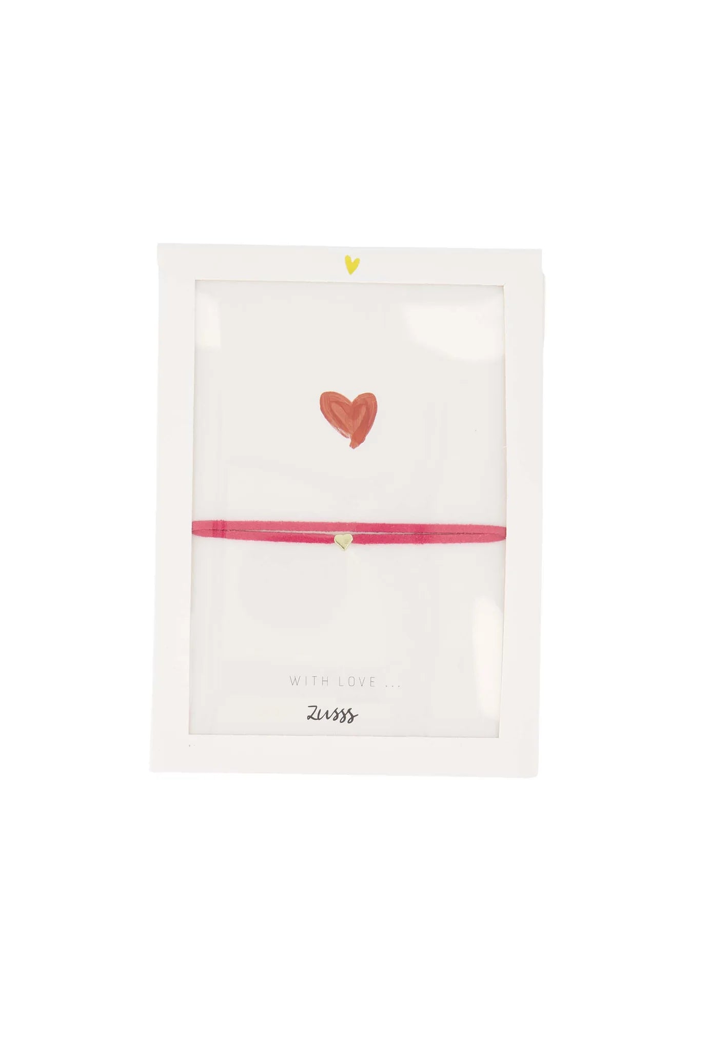 Zusss - suede armband met hart - crispy pink