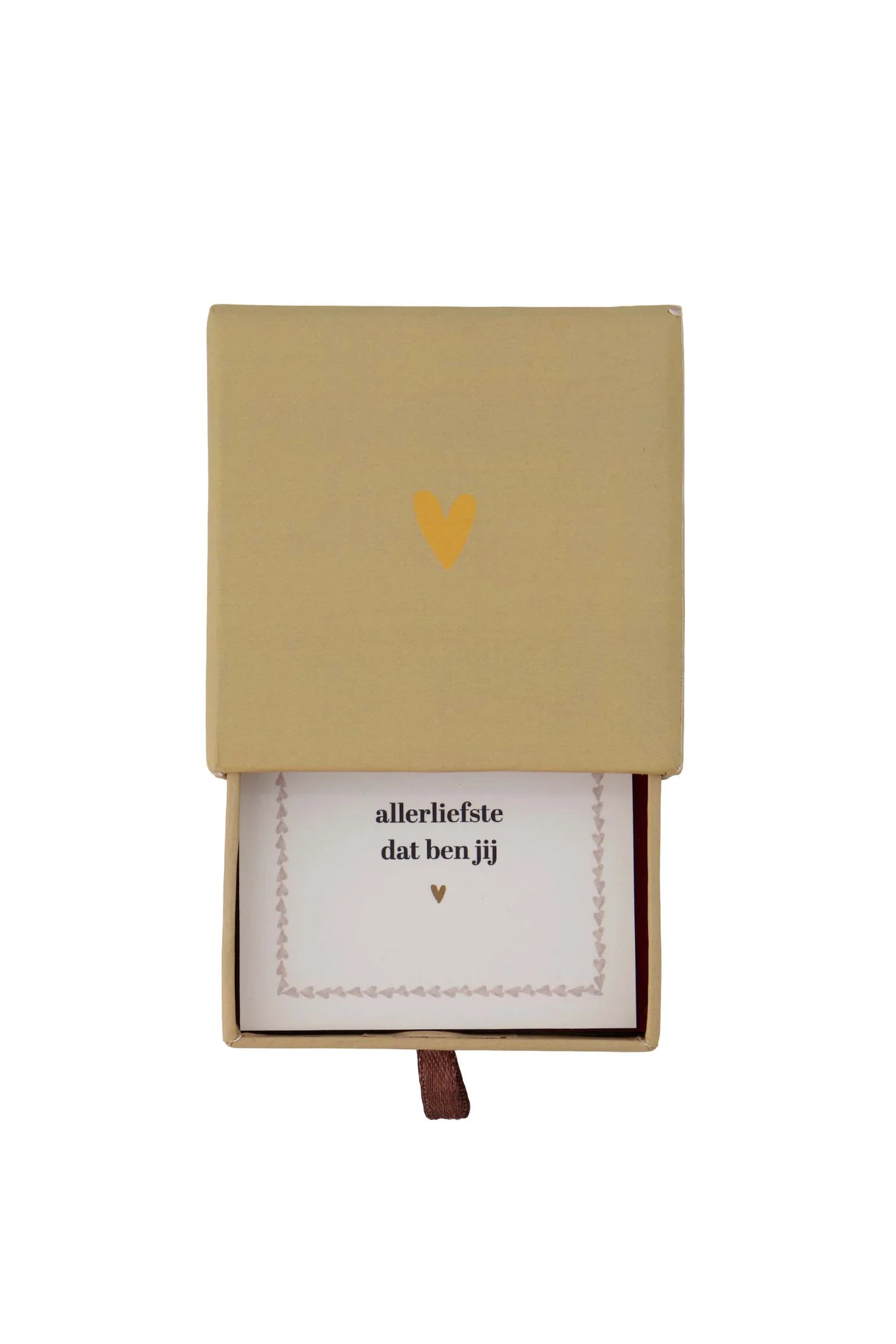 Zusss - ketting hartje in schuifdoosje de allerliefste - zand (kopie)