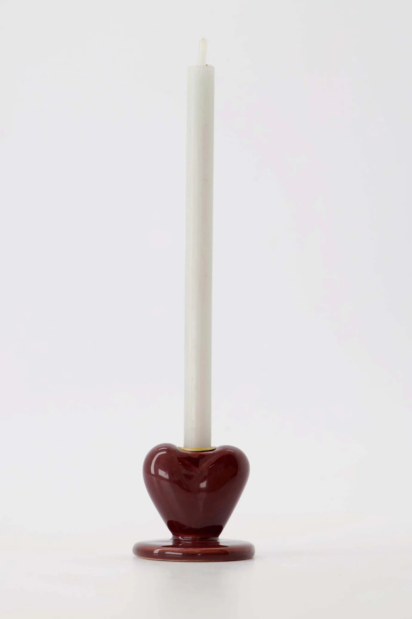 Zusss - kandelaartje keramiek hartje - donkerrood