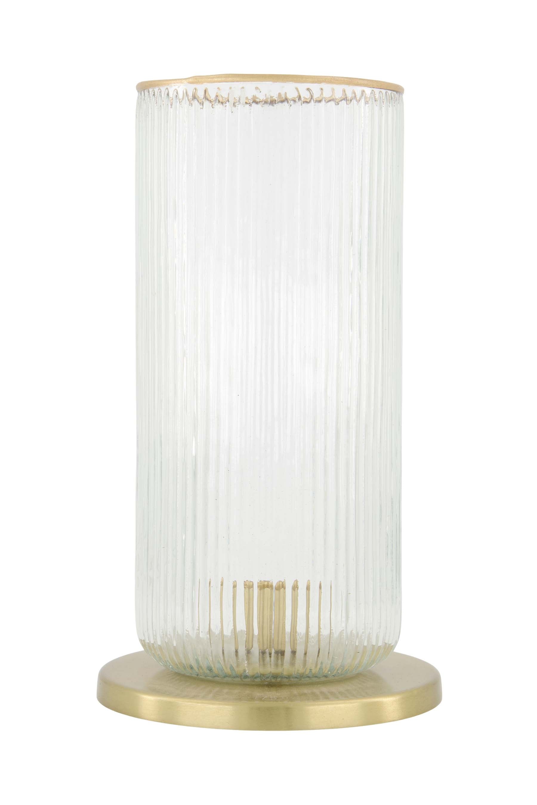 Zusss - kandelaar glas ribbel - transparant