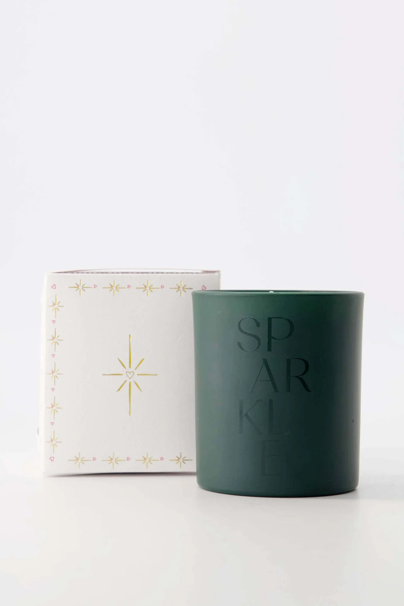 Zusss - geurkaars in glas sparkle - wit/donkergroen