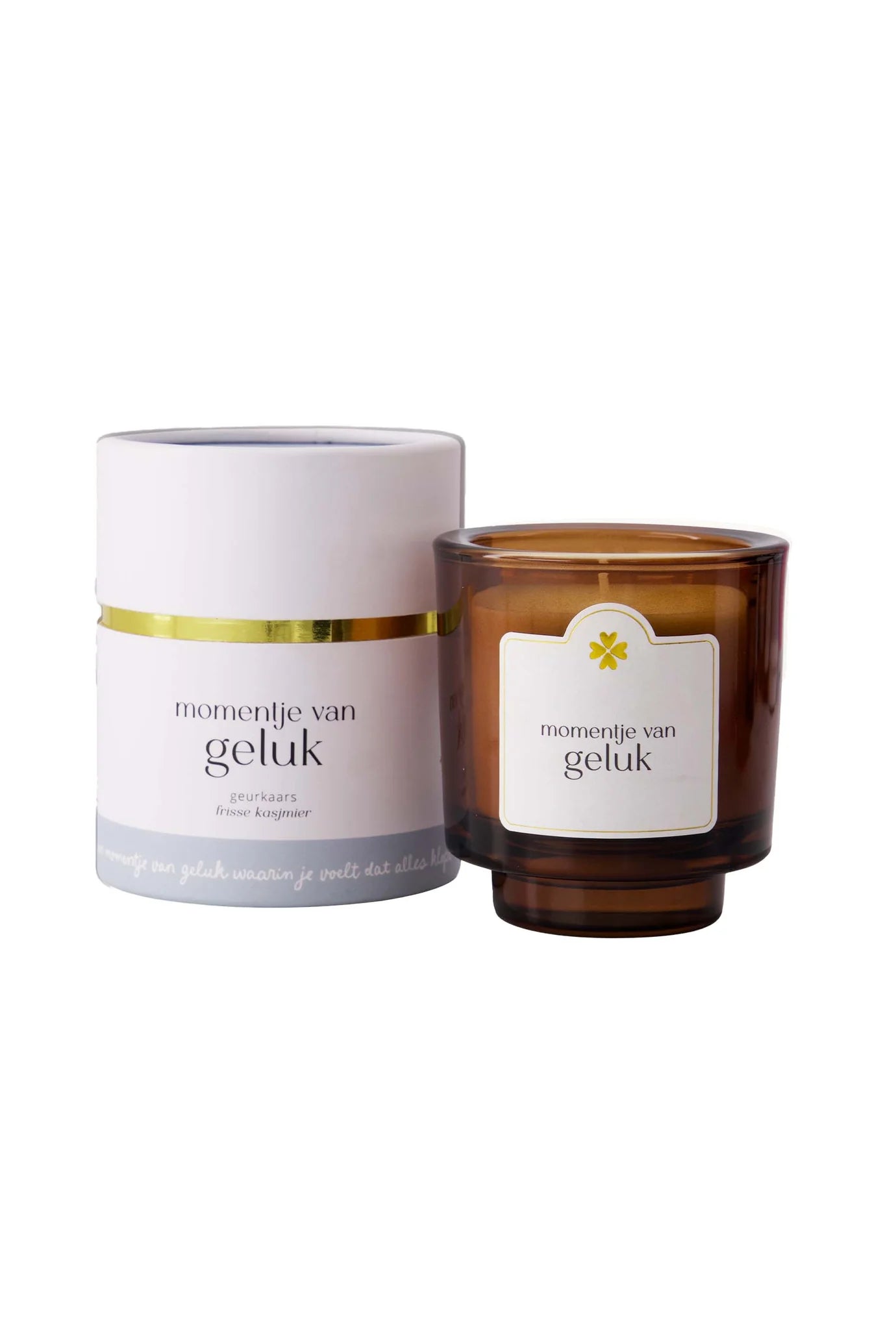 Zusss - geurkaars glas in koker momentje van geluk - white/ash blue