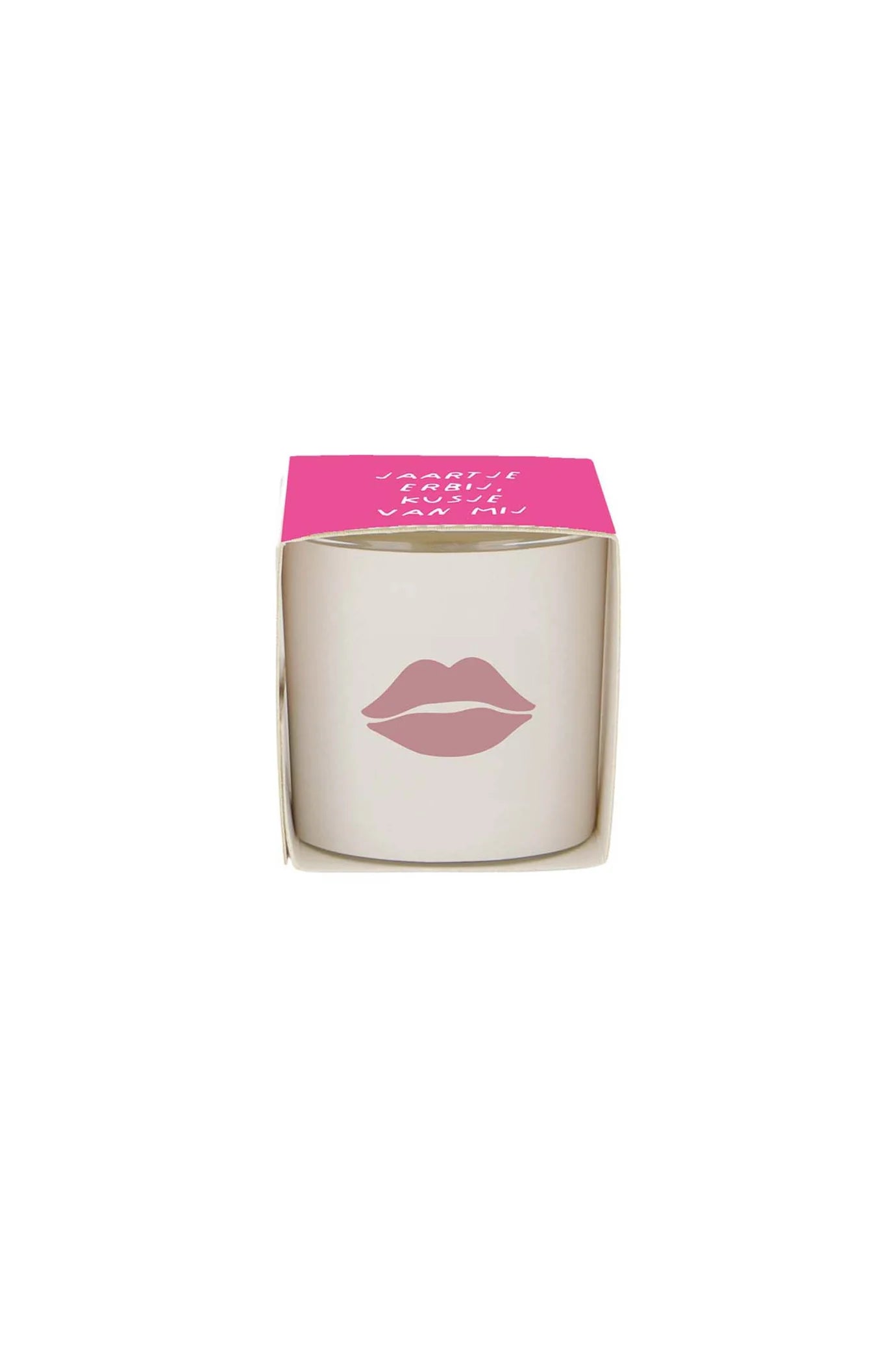 Zusss - geurkaars in wikkel - kusje wit/roze