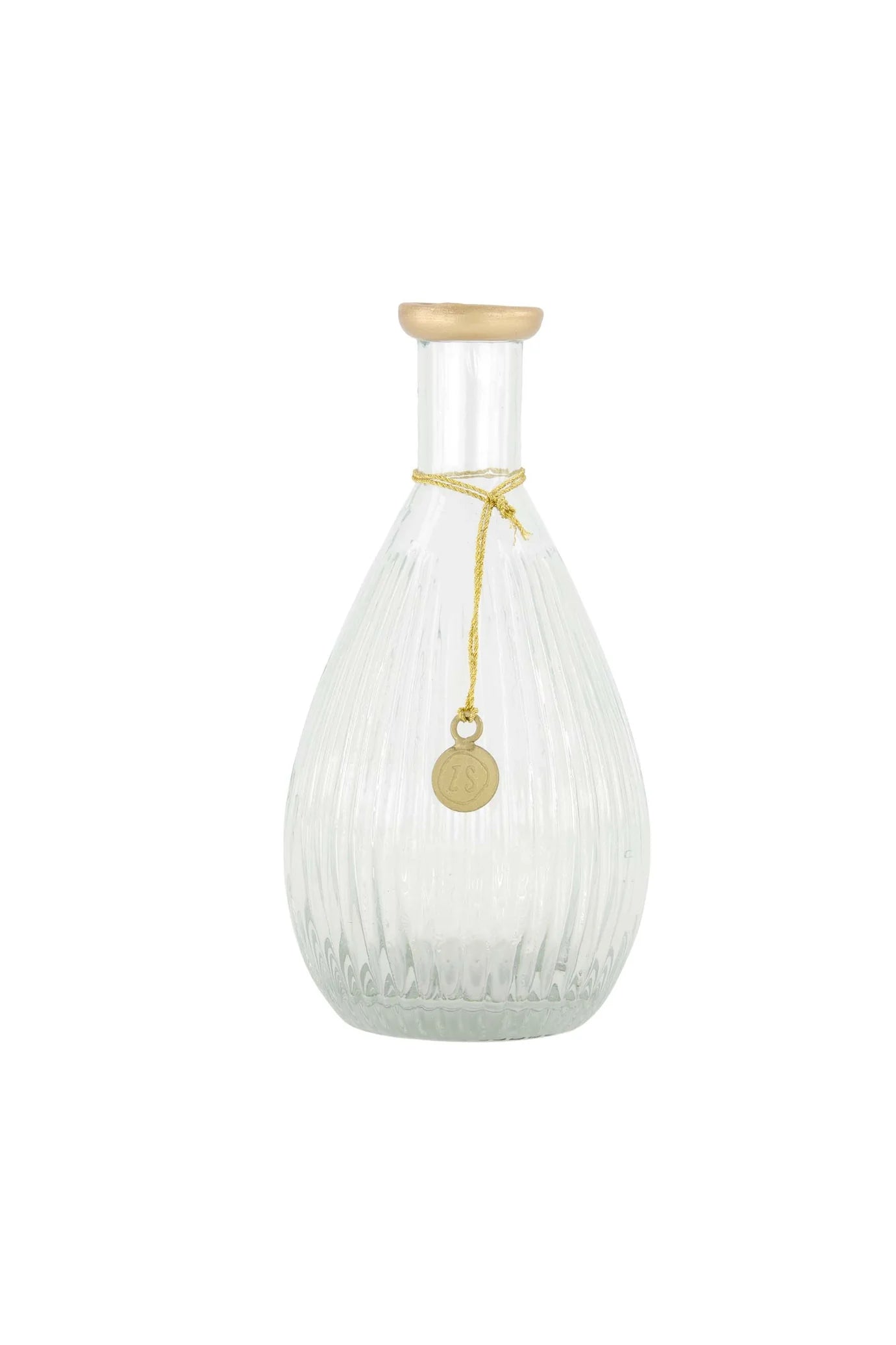Zusss - vaasje glas ribbel 15cm - transparant