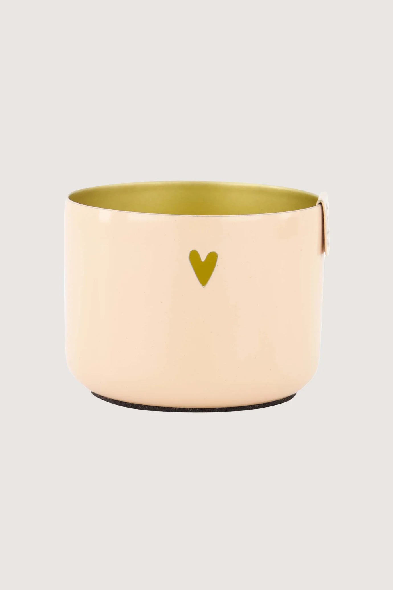 Zusss - waxinelichthouder metaal hartje - roze/goud