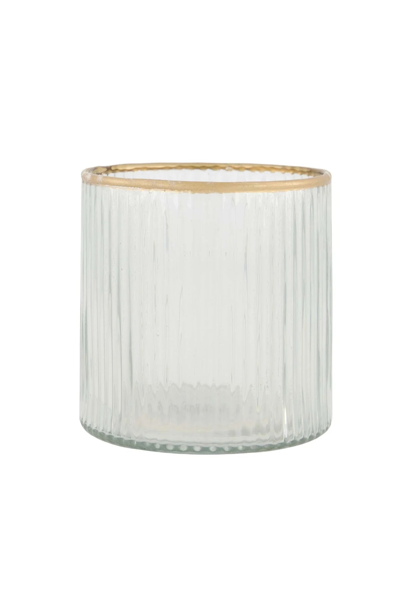 Zusss - theelichthouder glas ribbel - transparant