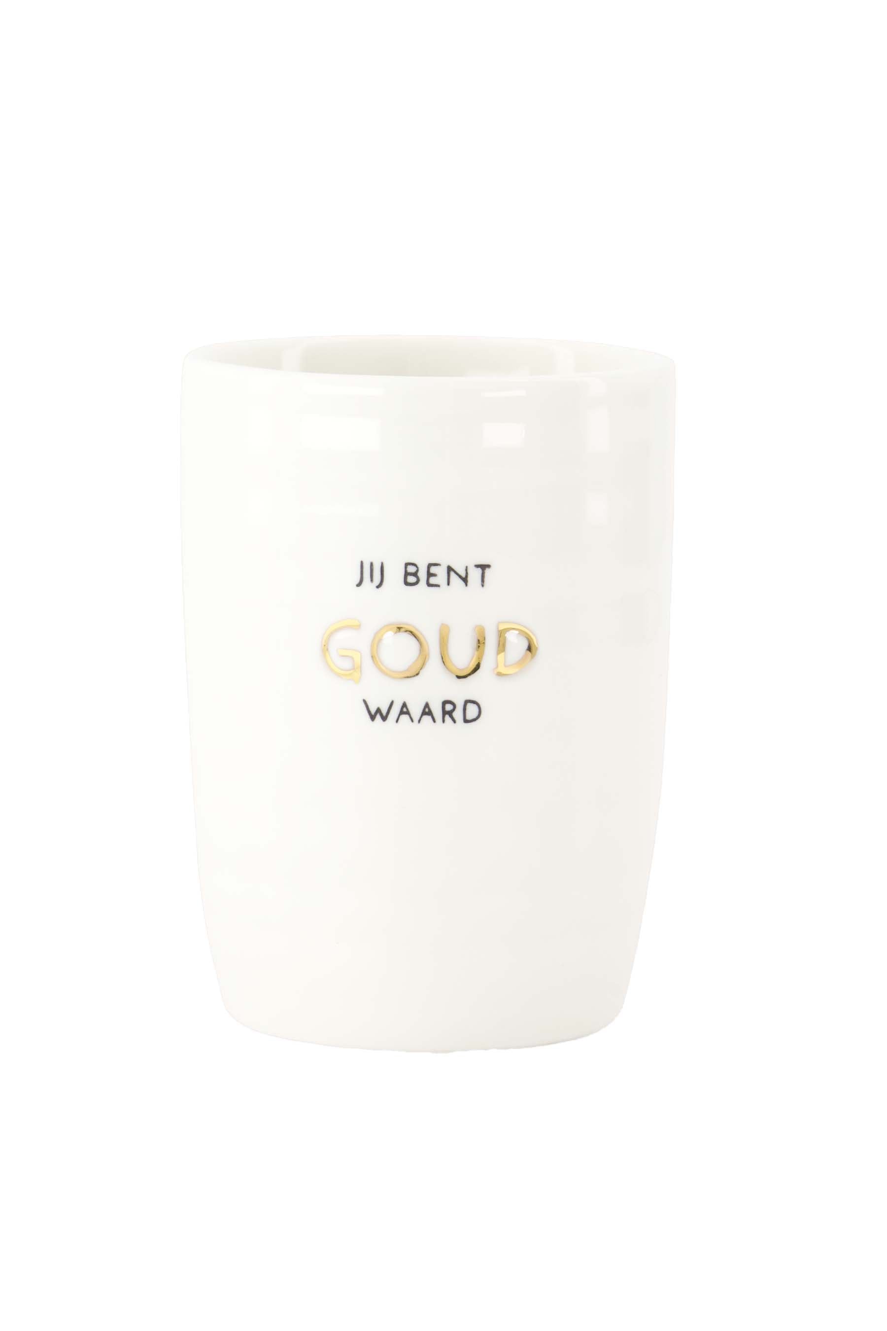 Zusss - coffee mug jij bent goud waard - white/gold