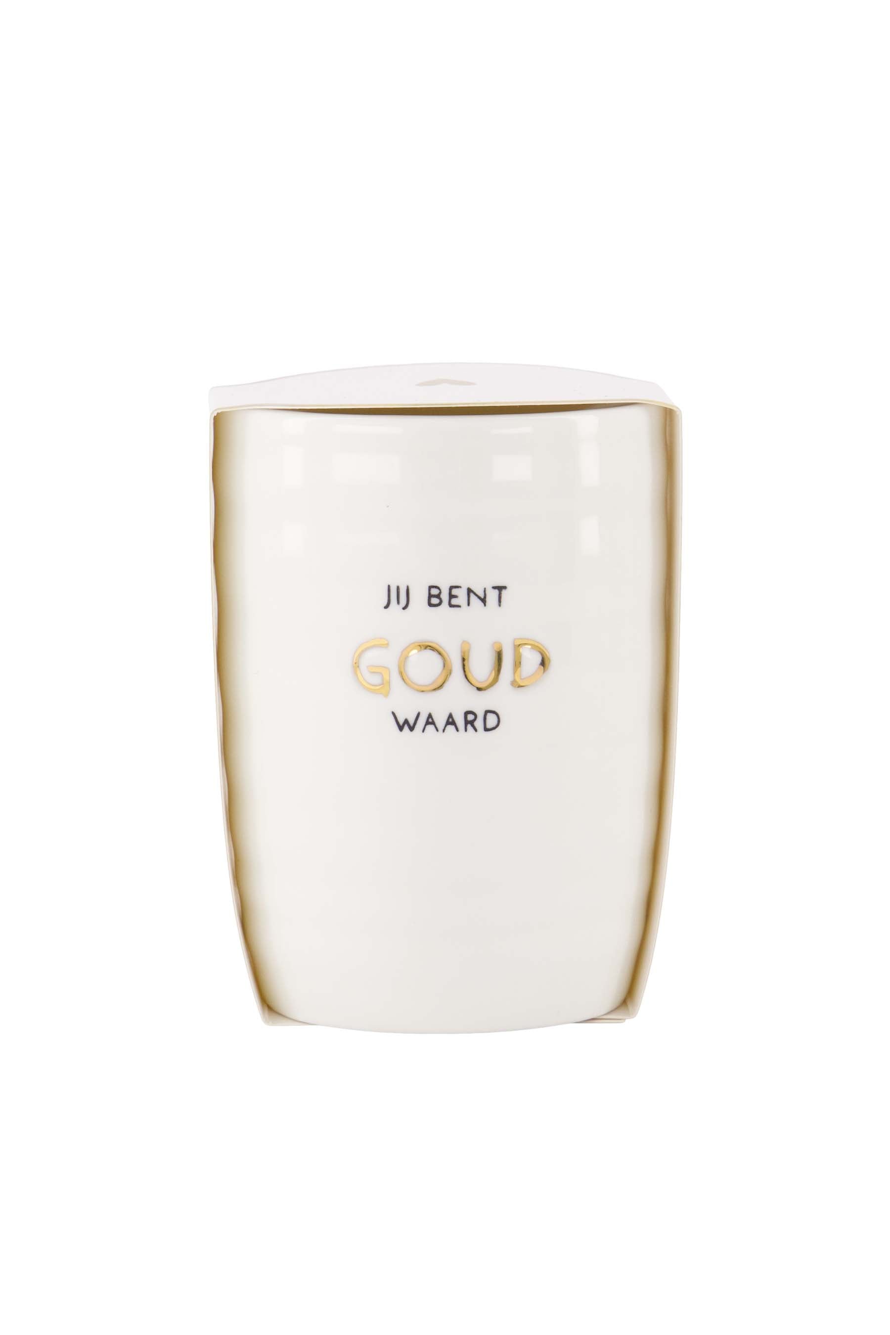 Zusss - coffee mug jij bent goud waard - white/gold