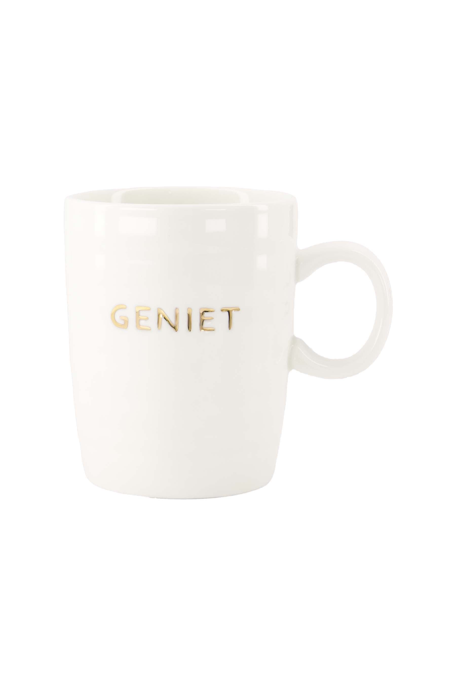 Zusss - tea mug geniet - white/gold