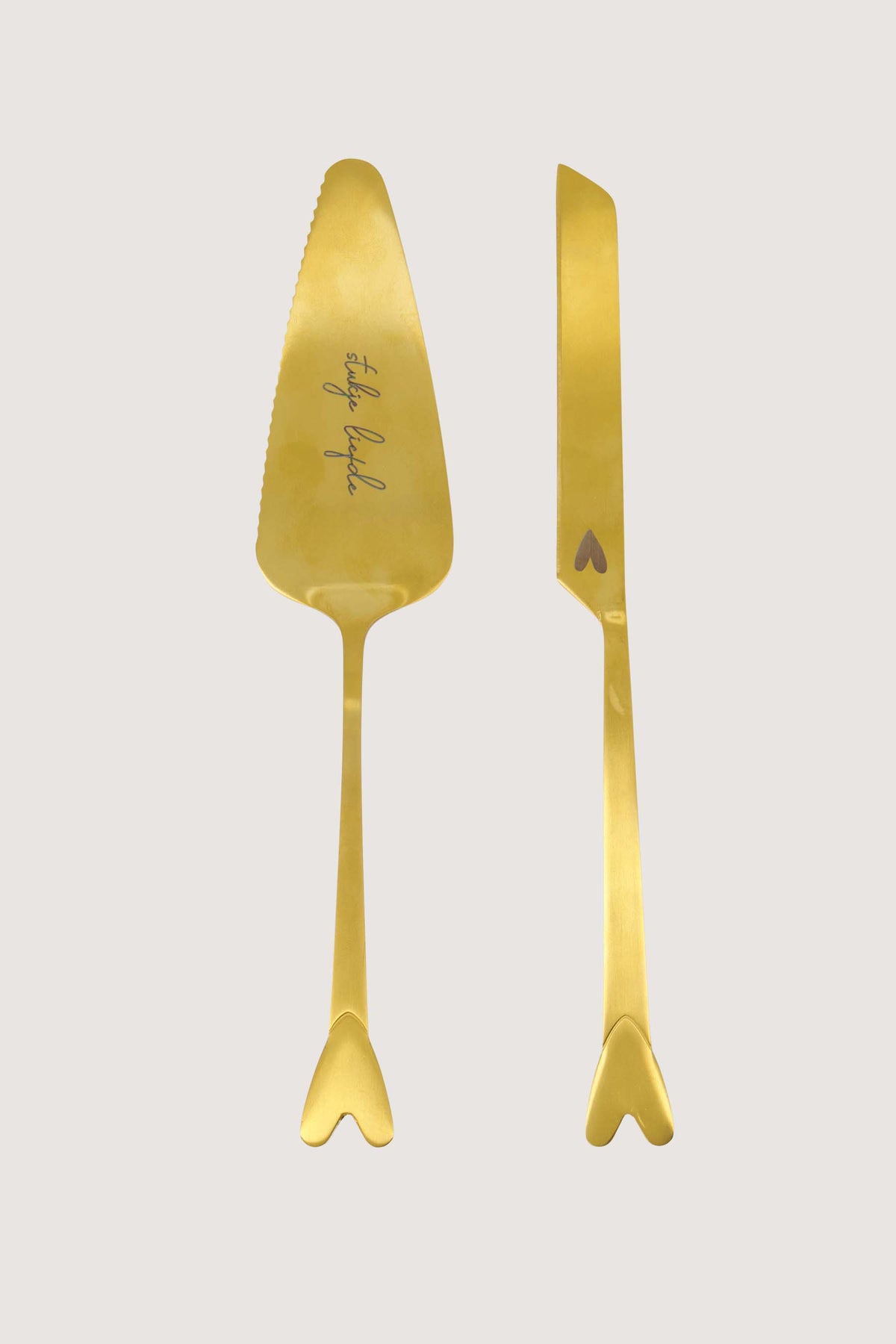 Zusss - cake server and knife heart - gold