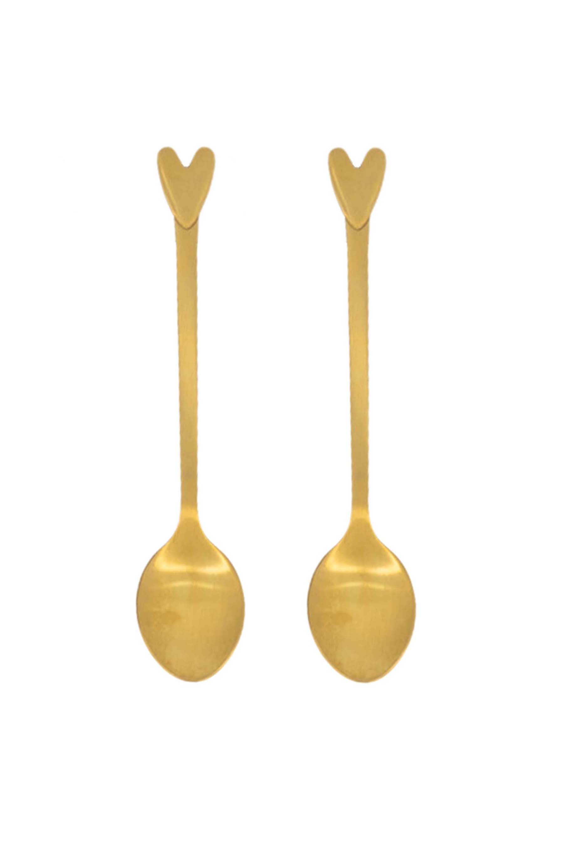Zusss - coffee spoons heart set of 2 - gold