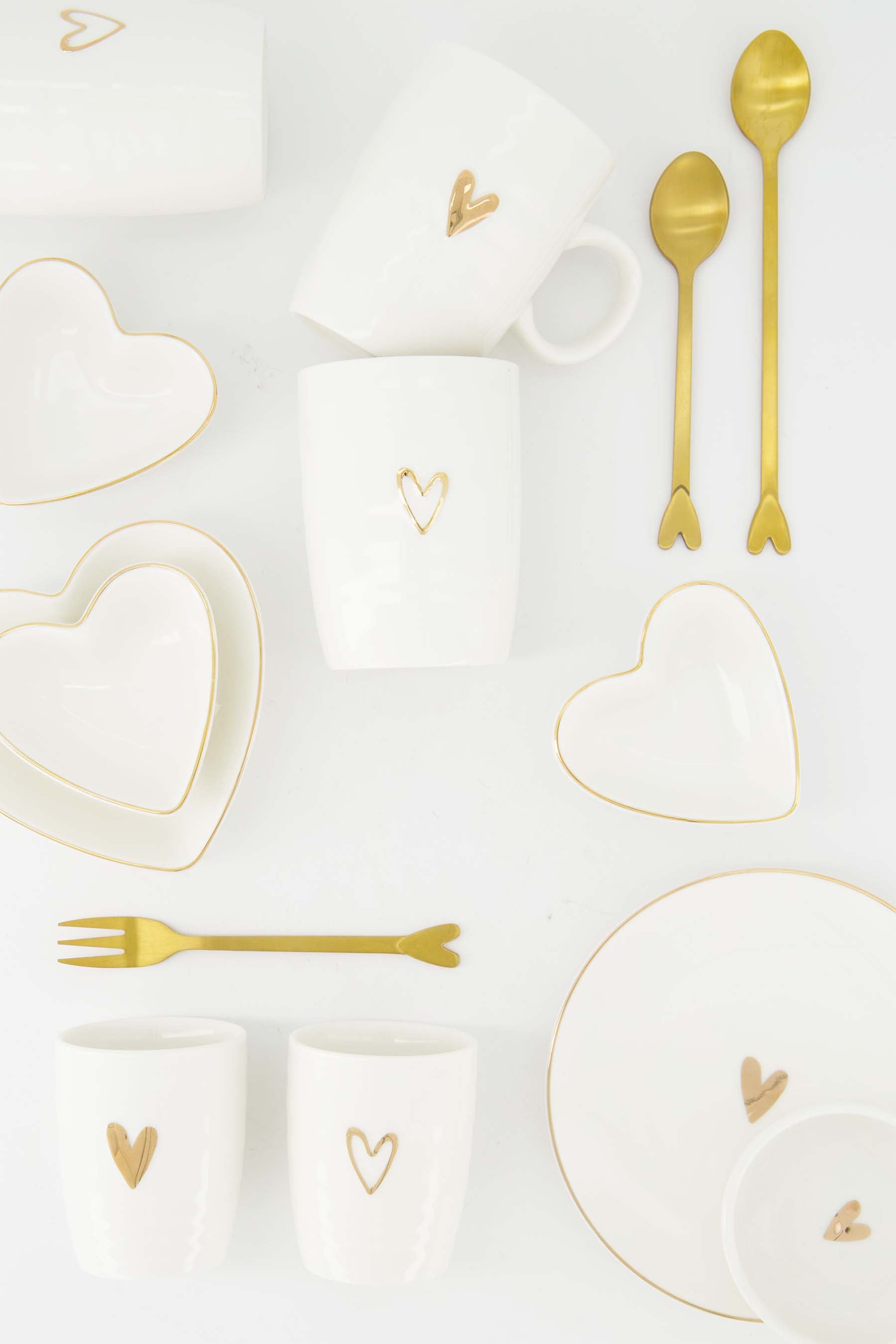 Zusss - coffee spoons heart set of 2 - gold