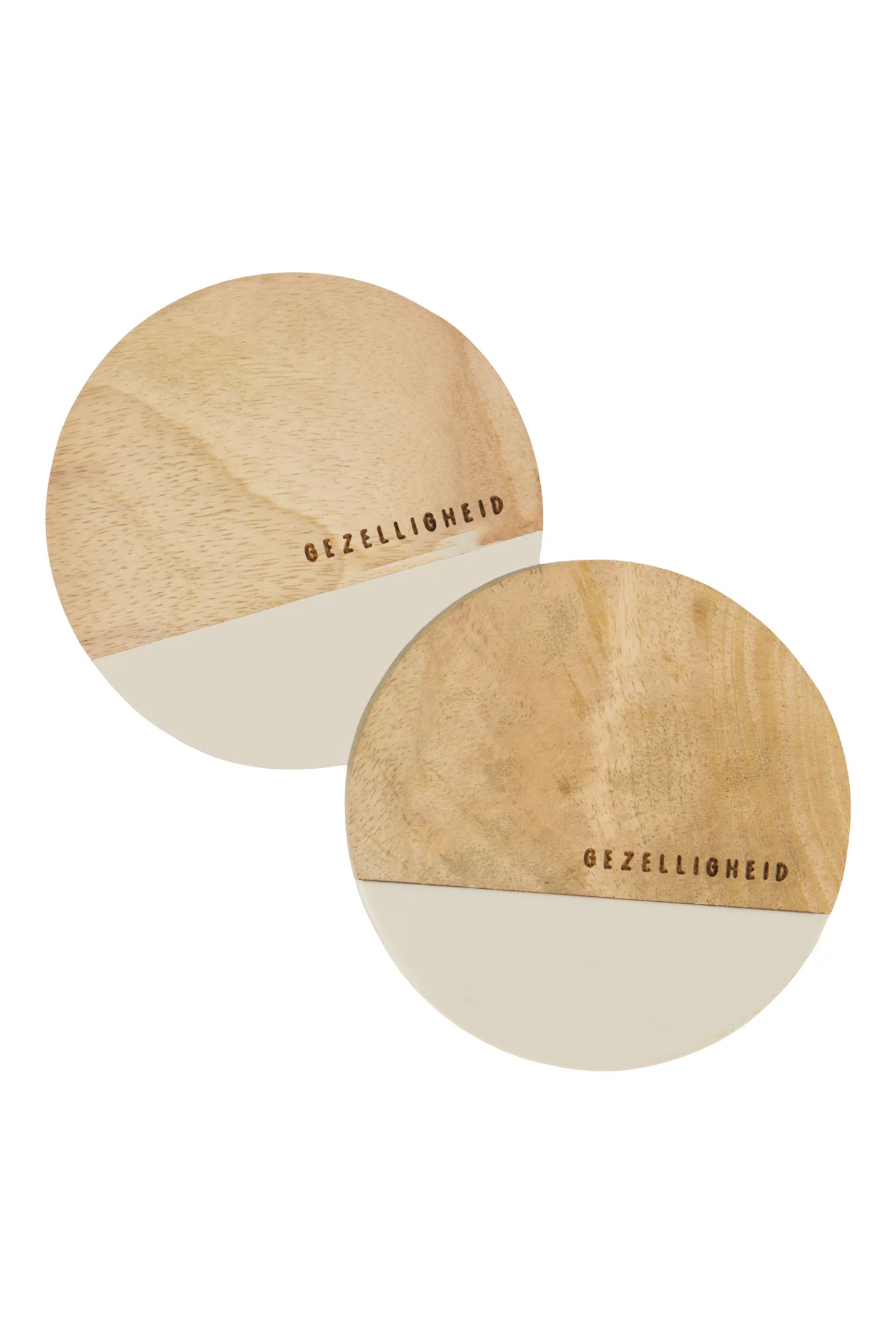 Zusss - set van 2 onderzetters - hout zand/naturel
