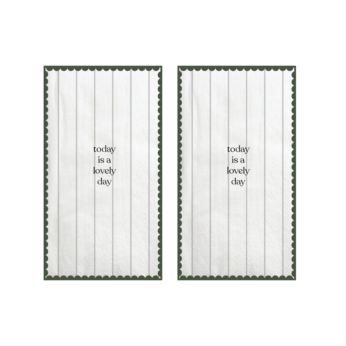 Zusss - servetten rechthoek today is a lovely day - white/green