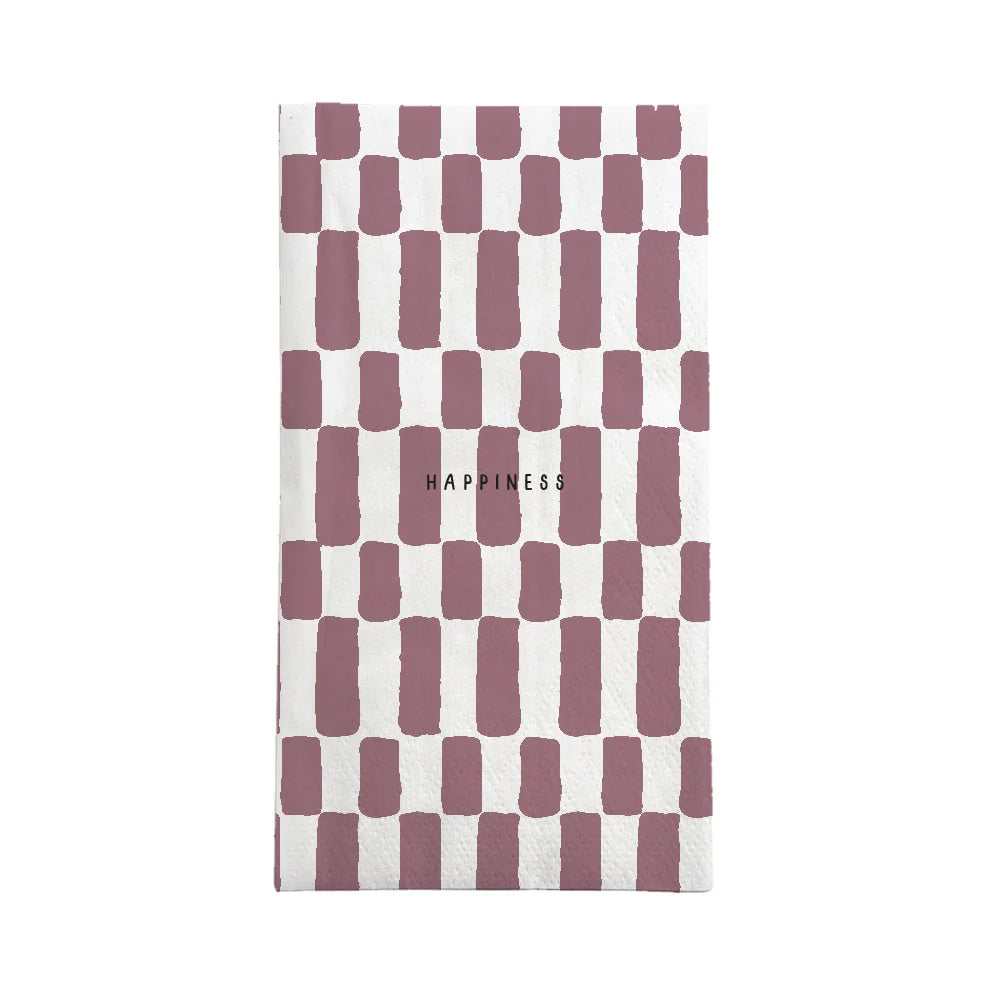 Zusss - servetten rechthoek happiness - wit/burgundy