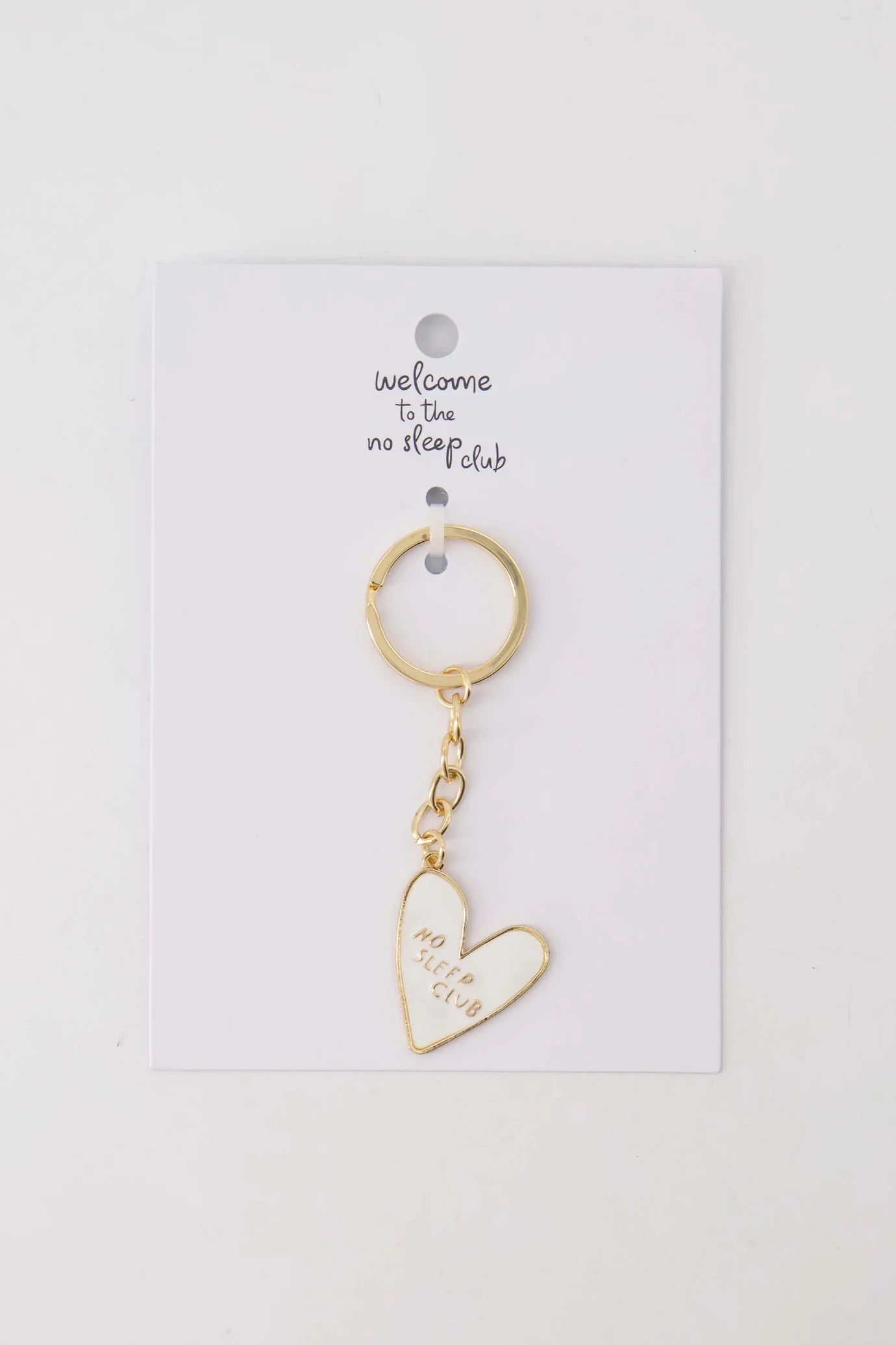 Zusss - ansichtkaart sleutelhanger hartje - wit/goud