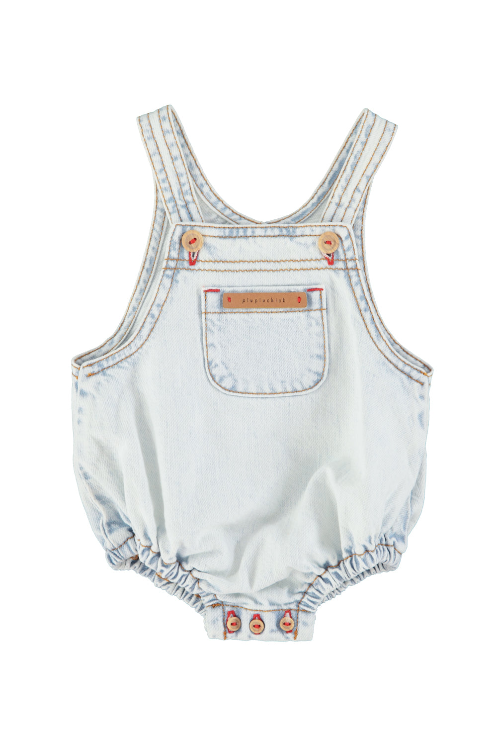 Piupiuchick - baby romper - washed light denim