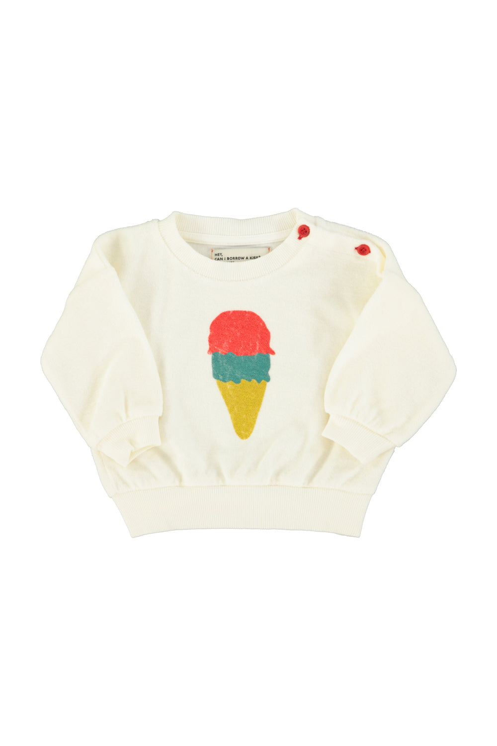 Piupiuchick - sweatshirt - ecru with ice cream print
