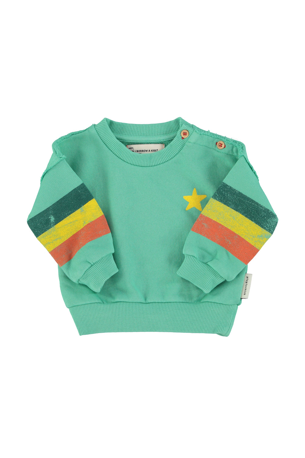 Piupiuchick - sweatshirt - green with multicolor stripes