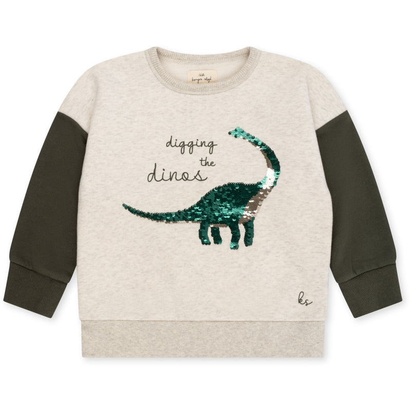 Konges Slojd - lou sequin sweat shirt - off white melange