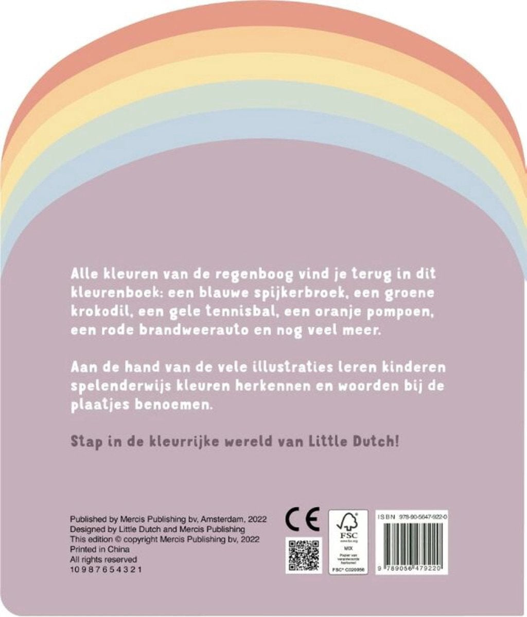 Little Dutch - kartonboekje - regenboog kleurenboek