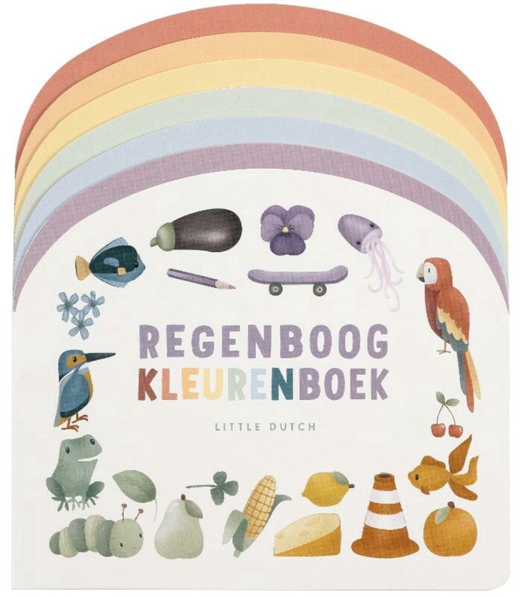 Little Dutch - kartonboekje - regenboog kleurenboek