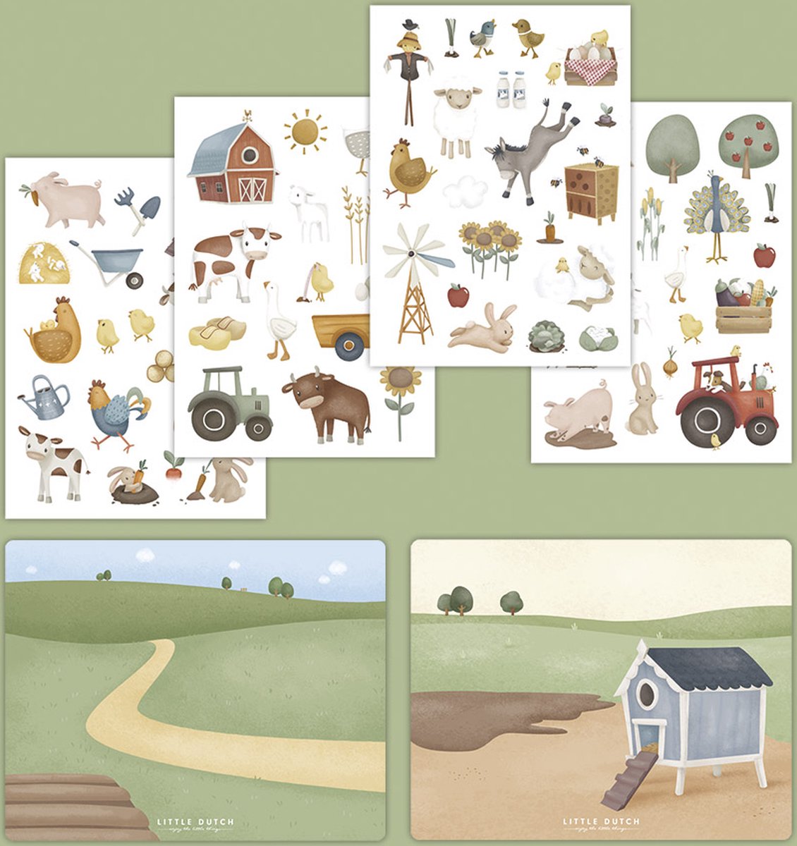 Little Dutch - raamstickers - little farm